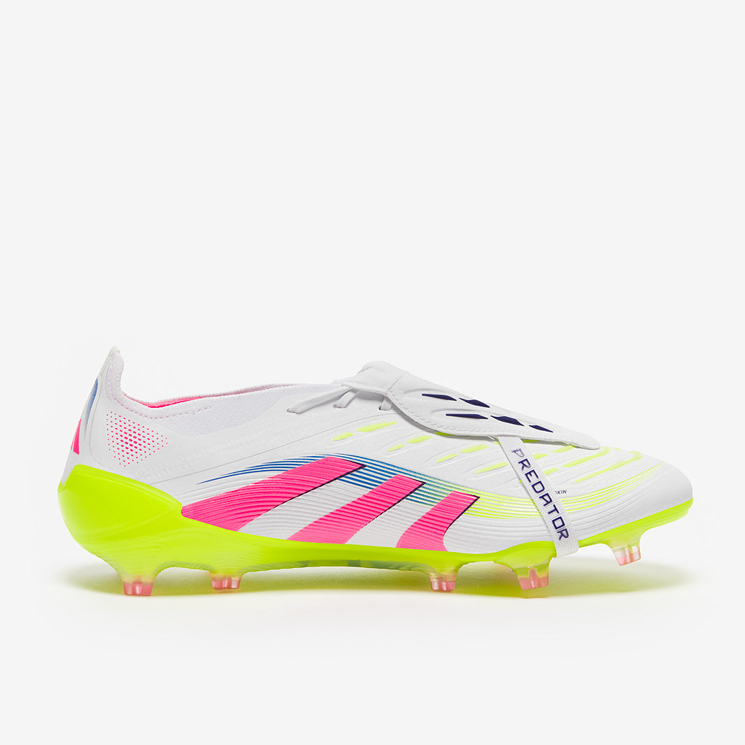 Adidas Predator Elite Tongue FG Football Boots White/Lucid Pink/Lucid Lemon