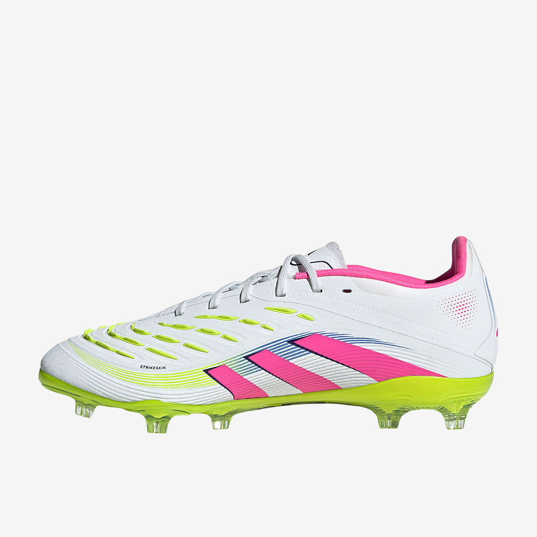 Adidas Kids Predator Elite FG Football Boots White/Lucid Pink/Lucid Lemon