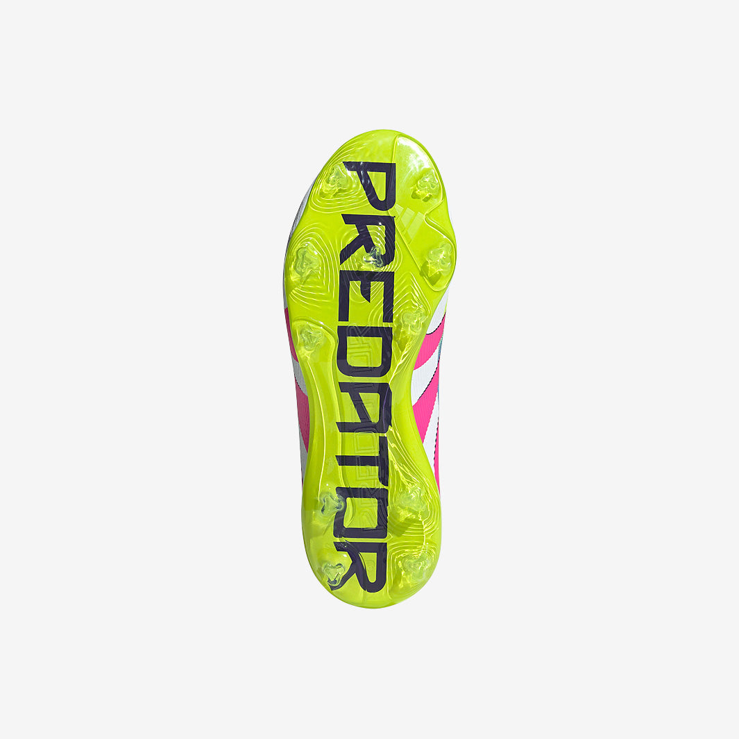 Adidas Kids Predator Elite FG Football Boots White/Lucid Pink/Lucid Lemon