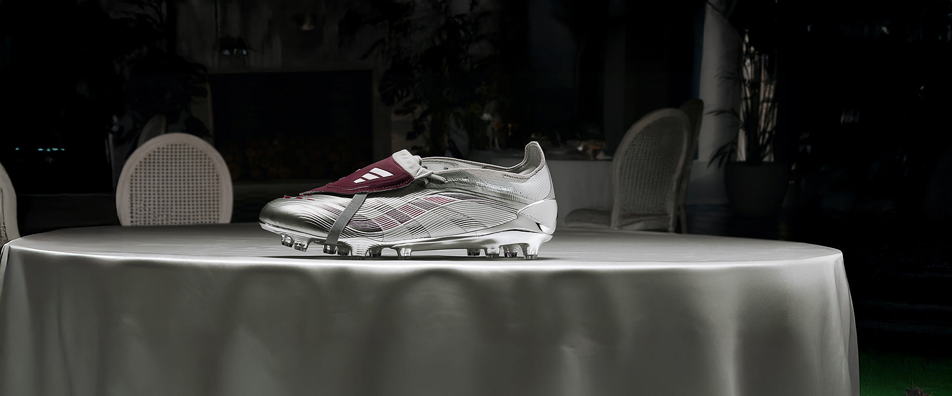 Adidas Predator Elite Tongue x Bellingham FG Football Boots Silver Met/Legacy Burgundy/Maroon