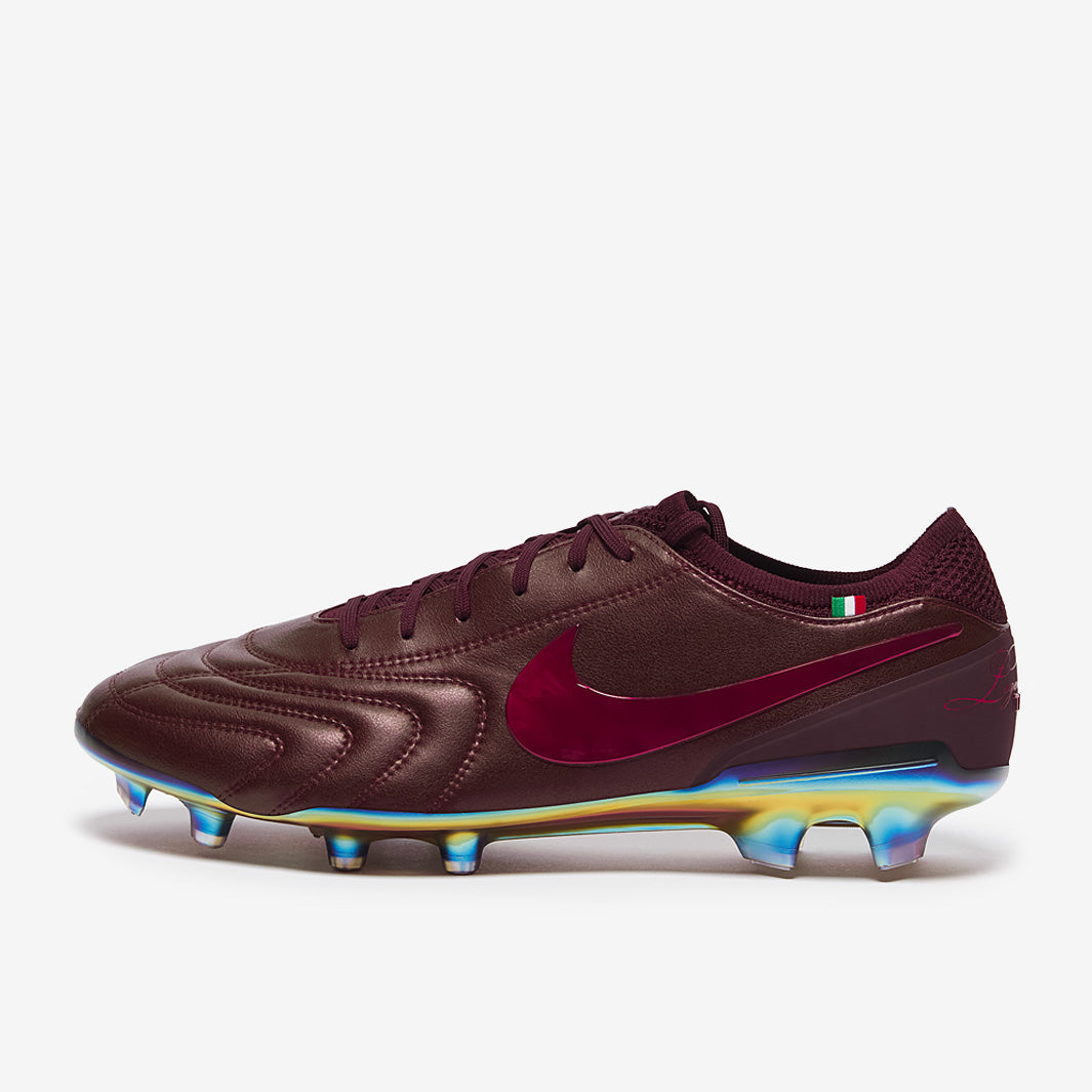 Nike Tiempo Legend X Elite FG SE x Made In Italy Football Boots Port Wine/Bright Crimson