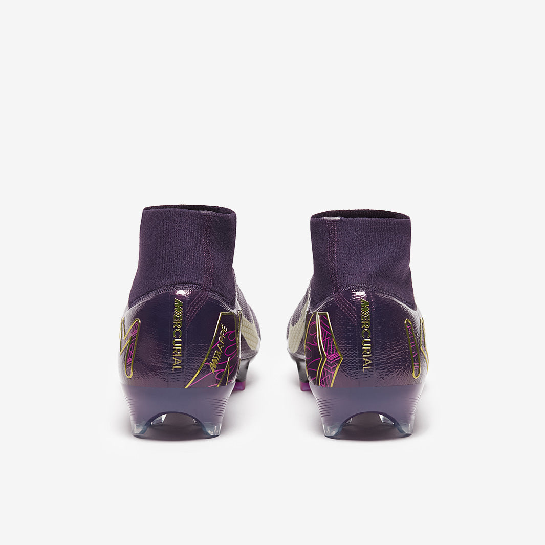 Nike Air Zoom Mercurial Superfly X Elite x Mbappe FG Chuteira Campo Grand Purple/Pale Ivory