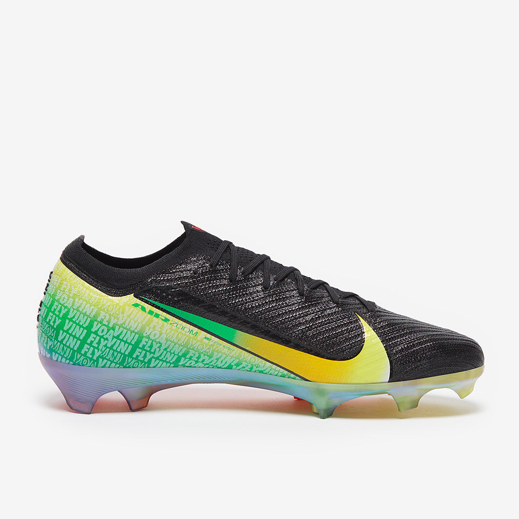 Nike Air Zoom Mercurial Vapor XVI Elite x Vini Jr FG Football Boots Black/Dynamic Yellow/Green Spark/Bright Crimson