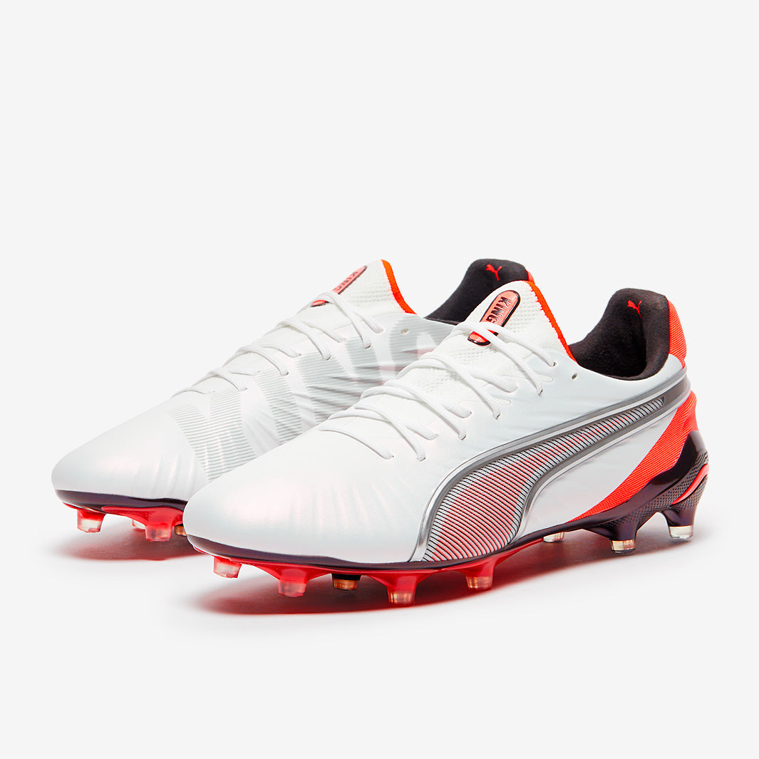 Puma King Ultimate FG/AG Football Boots Puma White/Puma Silver/Glowing Red/Puma Black