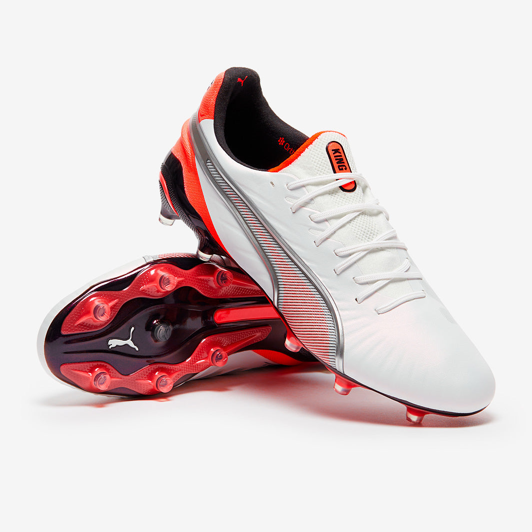 Puma King Ultimate FG/AG Football Boots Puma White/Puma Silver/Glowing Red/Puma Black