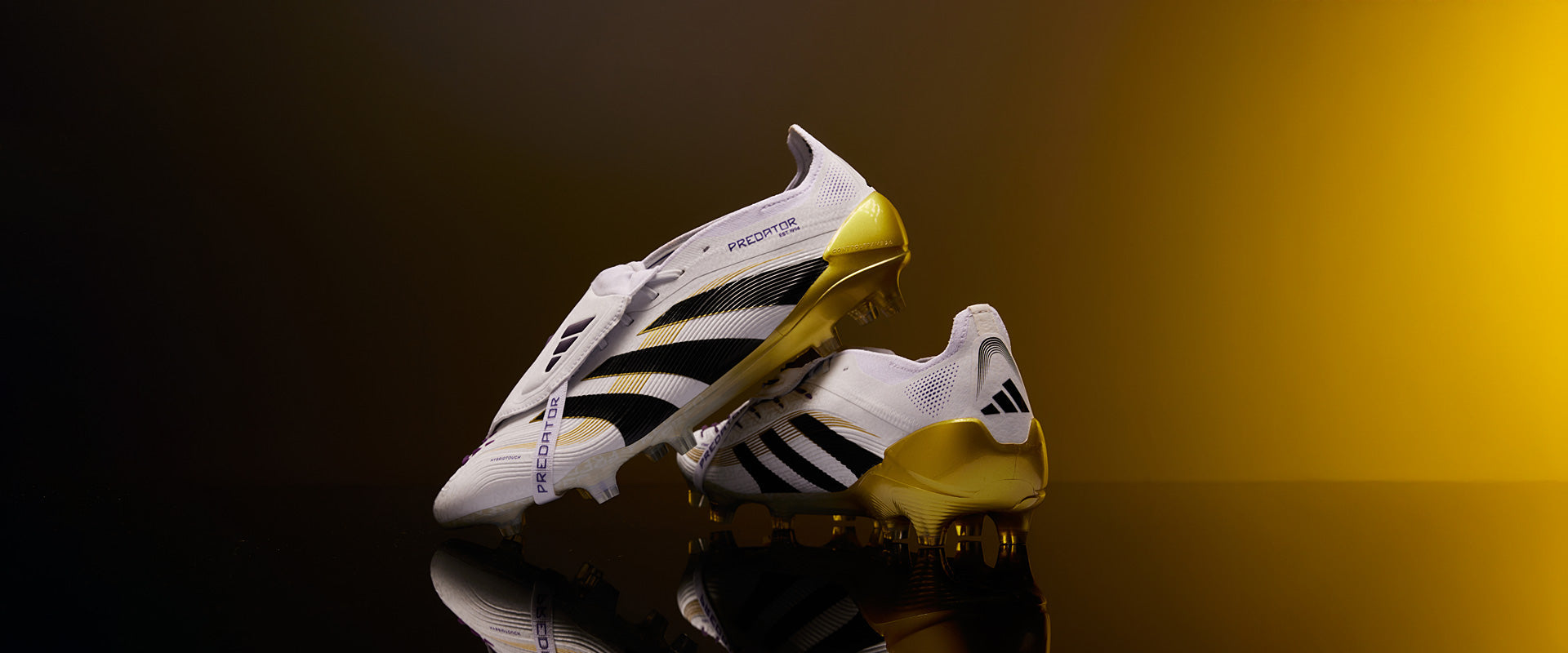 Adidas Predator Elite Tongue FG Football Boots White/Core Black/Met Gold