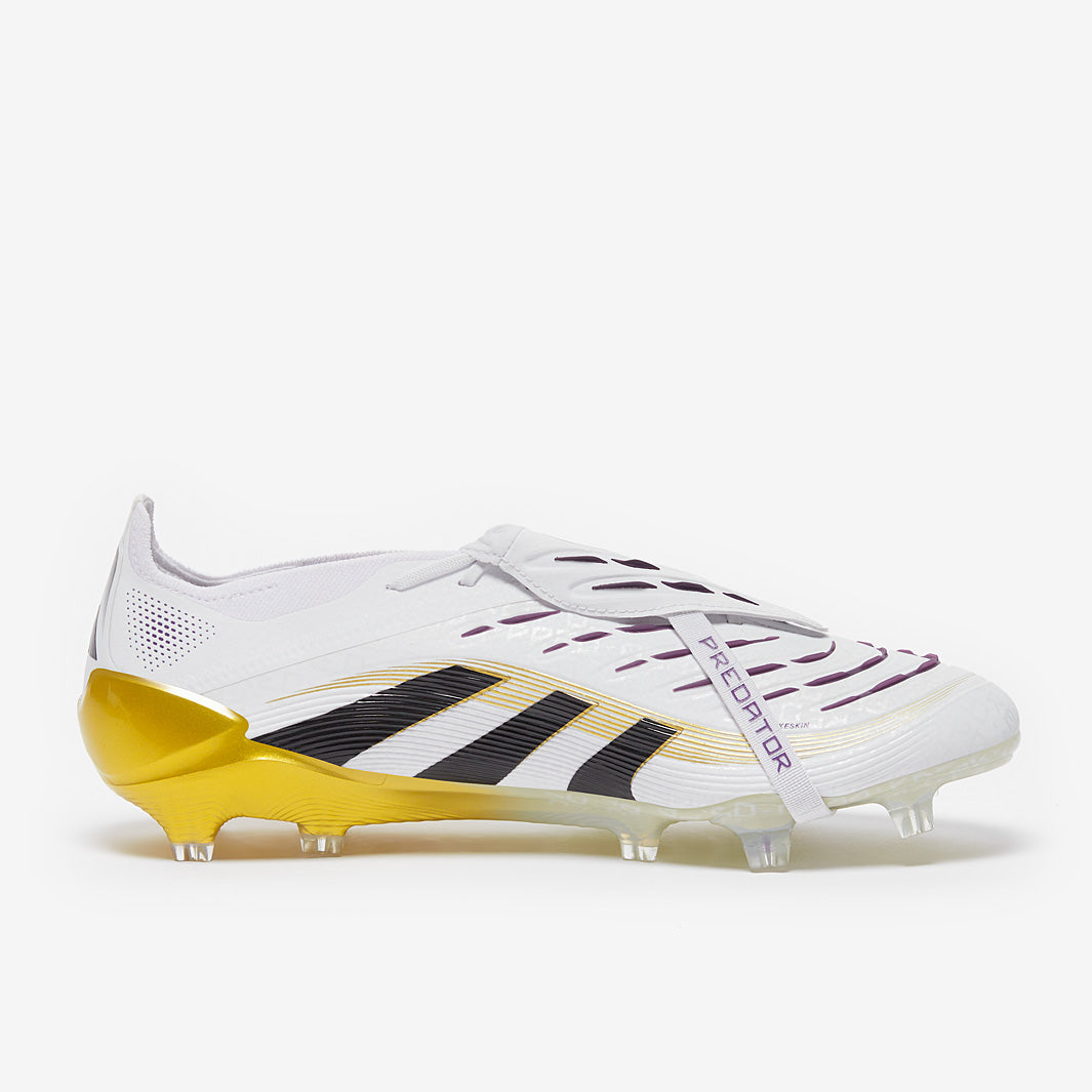 Adidas Predator Elite Tongue FG Football Boots White/Core Black/Met Gold