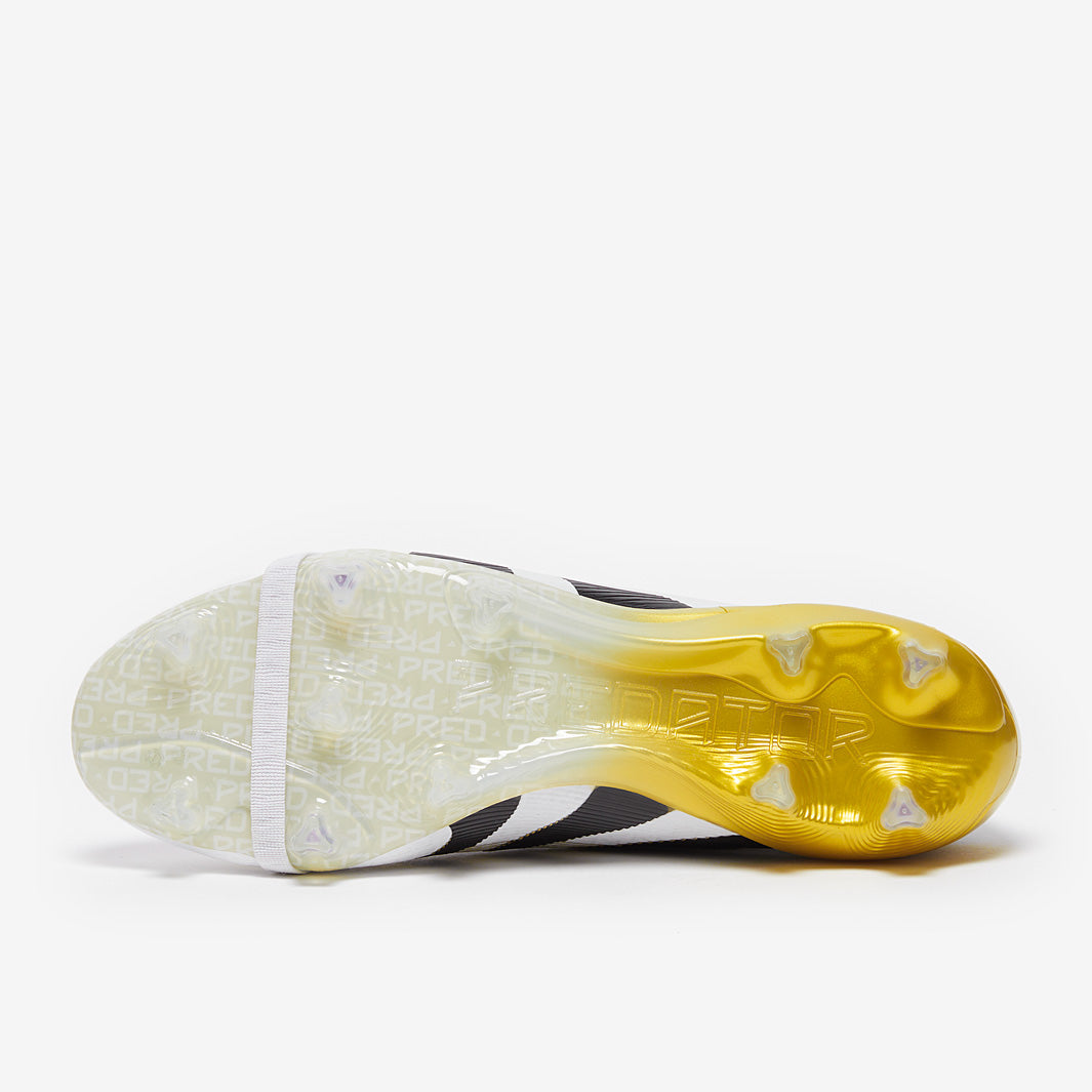 Adidas Predator Elite Tongue FG Football Boots White/Core Black/Met Gold