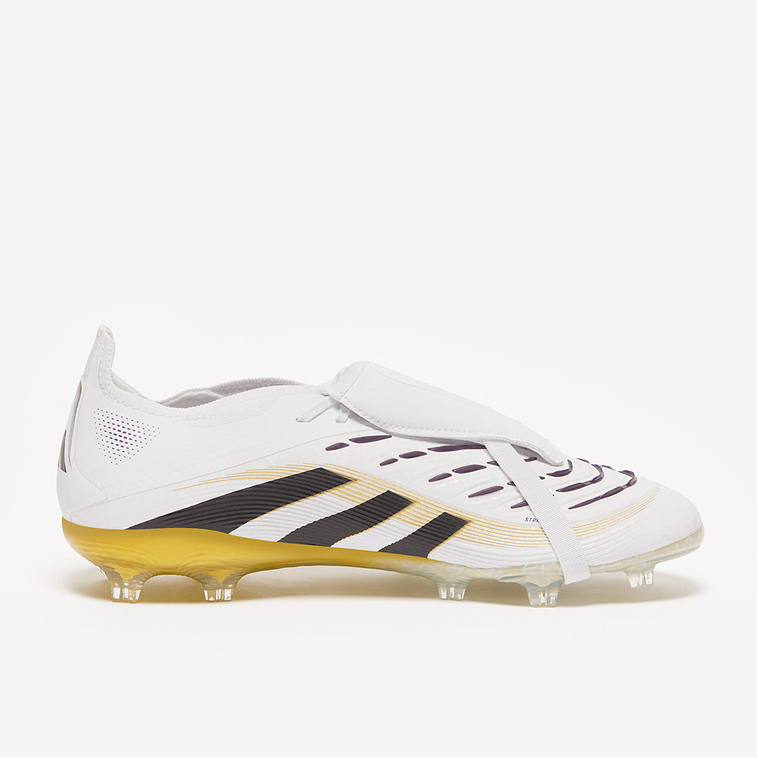 Adidas Kids Predator Elite Tongue FG Football Boots White/Core Black/Met Gold