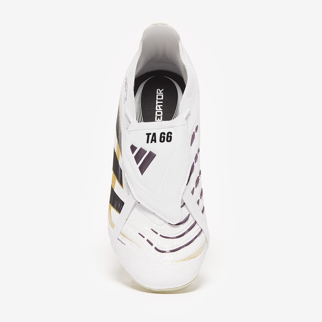 Adidas Kids Predator Elite Tongue FG Football Boots White/Core Black/Met Gold