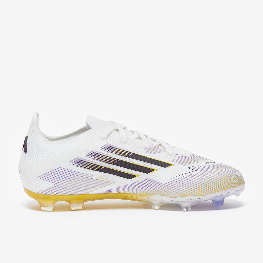 Adidas Kids F50 Elite FG Football Boots White/Core Black/Met Gold