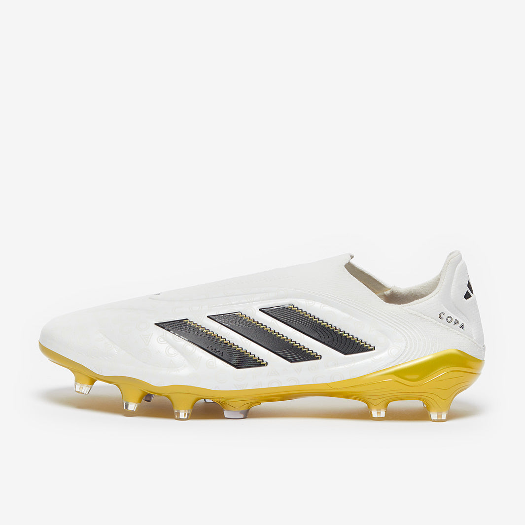 Adidas Copa Pure III Elite Laceless FG/MG Football Boots White/Core Black/Met Gold