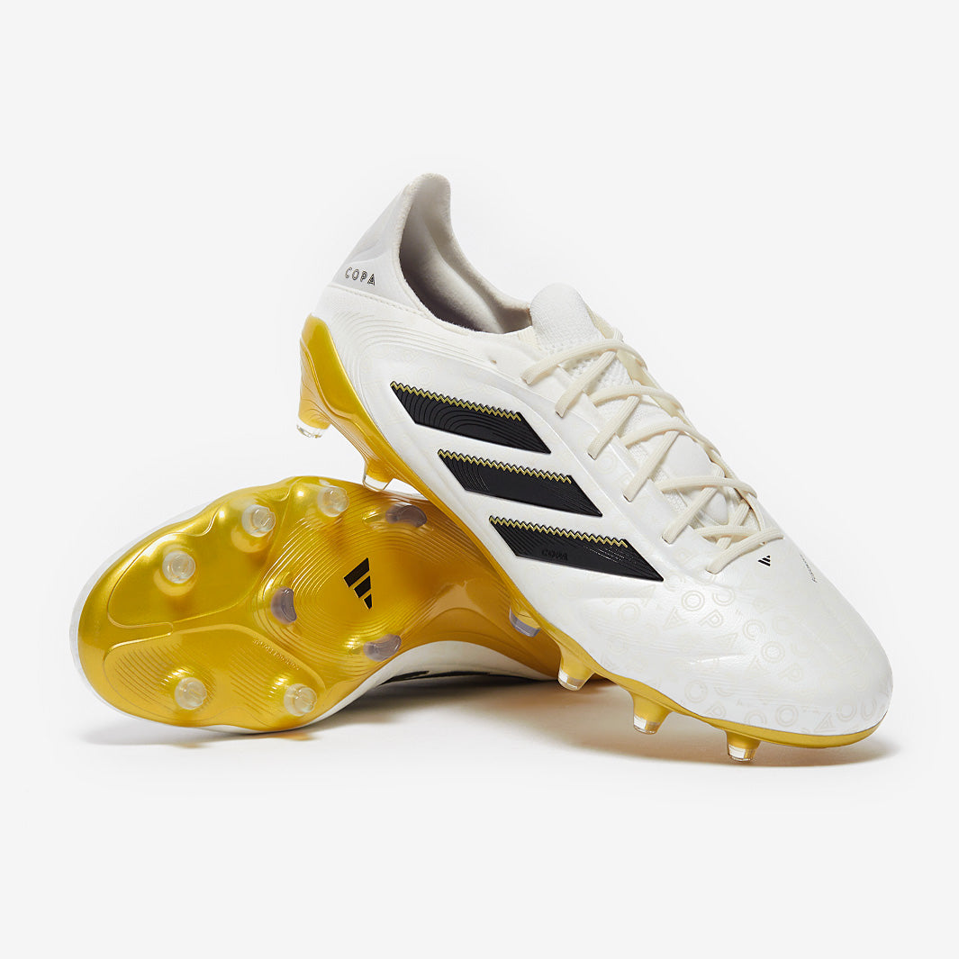 Adidas Copa Pure III Elite FG/MG Football Boots White/Core Black/Met Gold