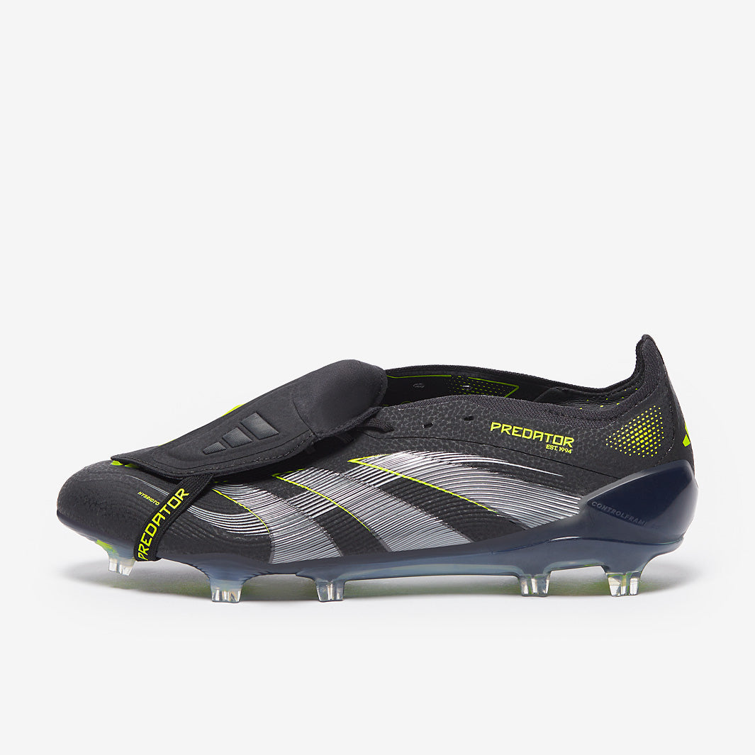 Adidas Predator Elite Tongue FG Football Boots Core Black/Carbon/Lucid Lemon
