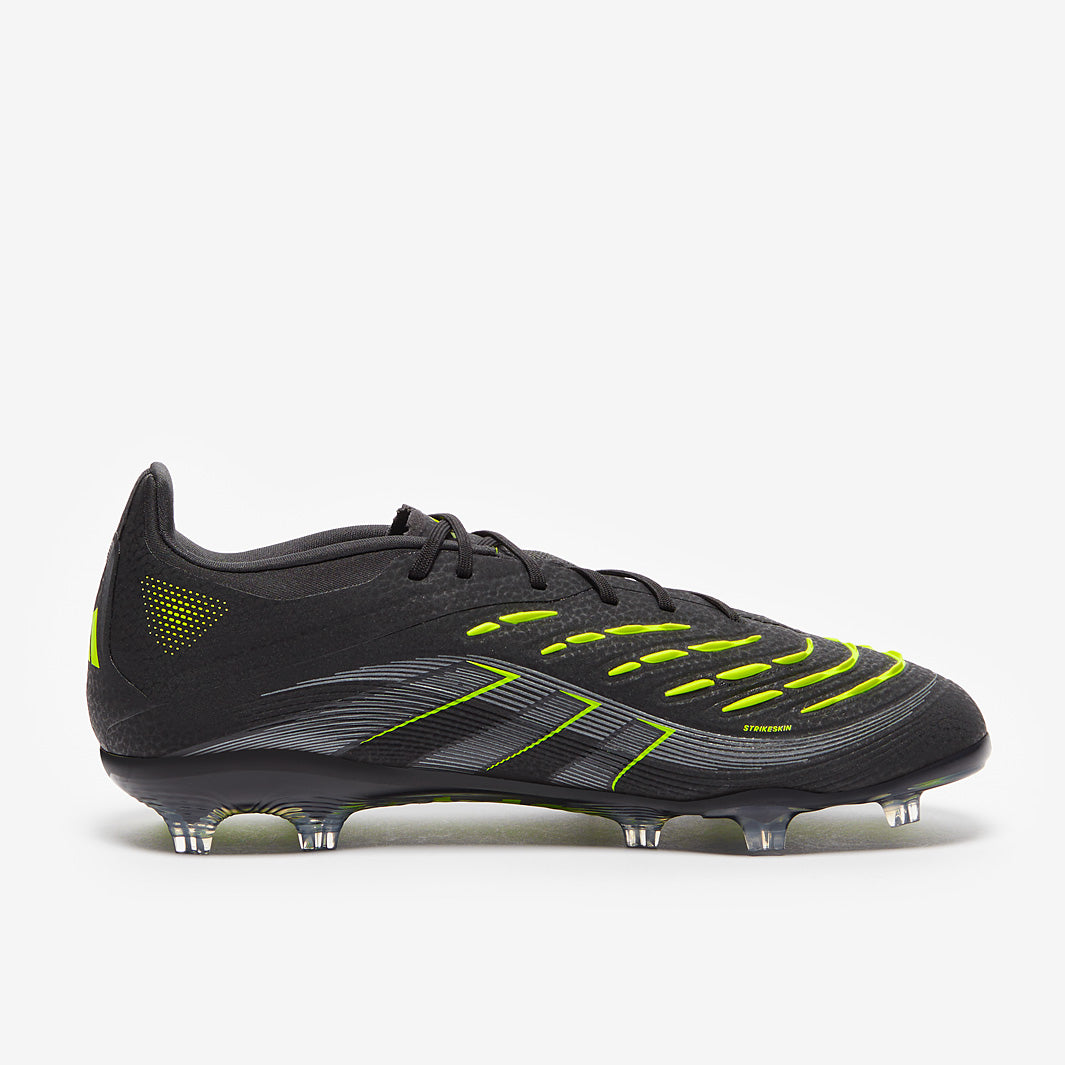 Adidas Kids Predator Elite FG Football Boots Core Black/Iron Met./Lucid Lemon