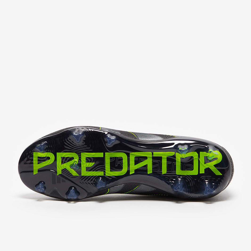 Adidas Kids Predator Elite FG Football Boots Core Black/Iron Met./Lucid Lemon