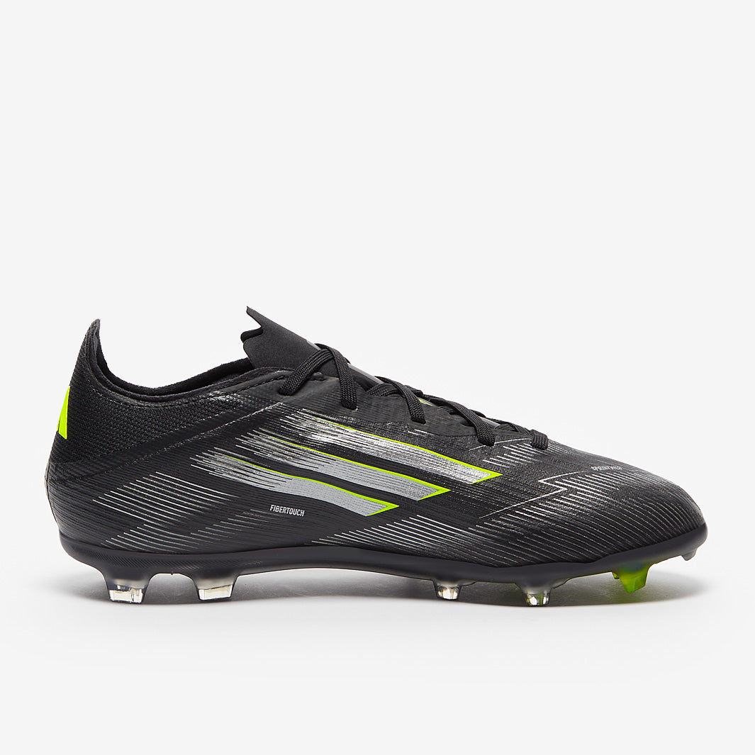 adidas Kids F50 Elite FG Football Boots Core Black/Iron Met./Lucid Lemon