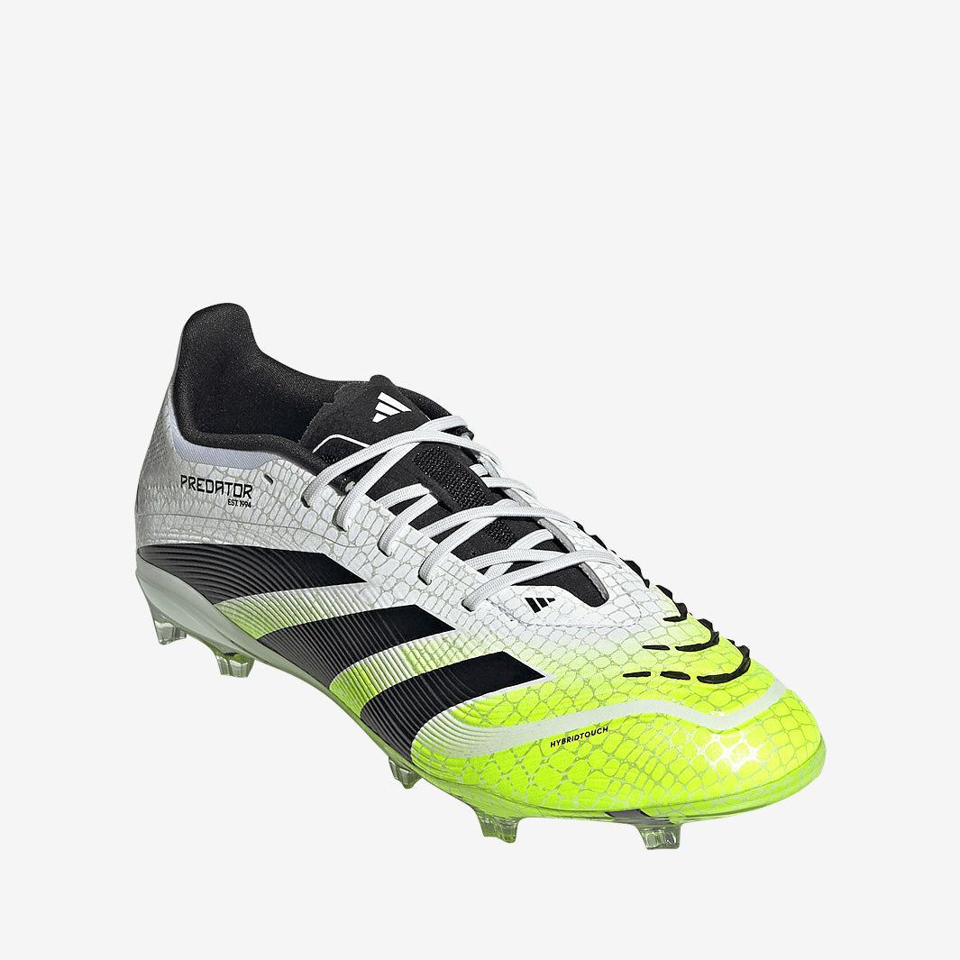 Adidas Kids Predator Elite FG Football Boots Ftwr White/Core Black/Lucid Lemon