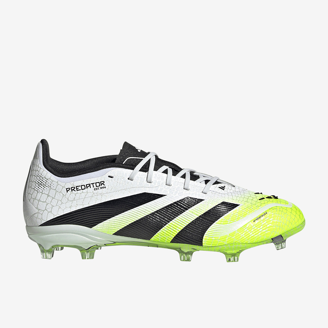 Adidas Kids Predator Elite FG Football Boots Ftwr White/Core Black/Lucid Lemon