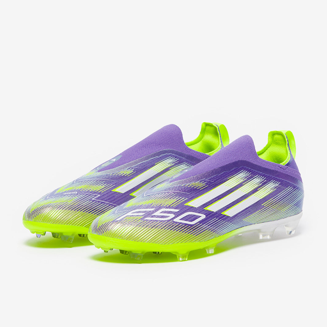 Adidas Kids F50 Elite Laceless FG Football Boots Purple Rush/Ftwr White/Lucid Lemon