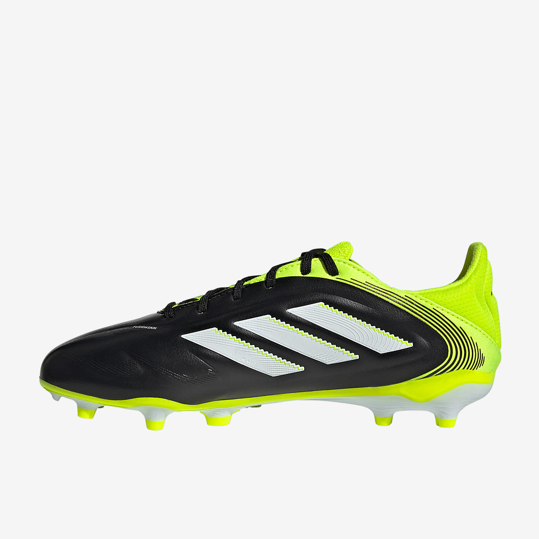 Adidas Kids Copa Pure III Elite FG/MG Football Boots Core Black/Ftwr White/Lucid Lemon