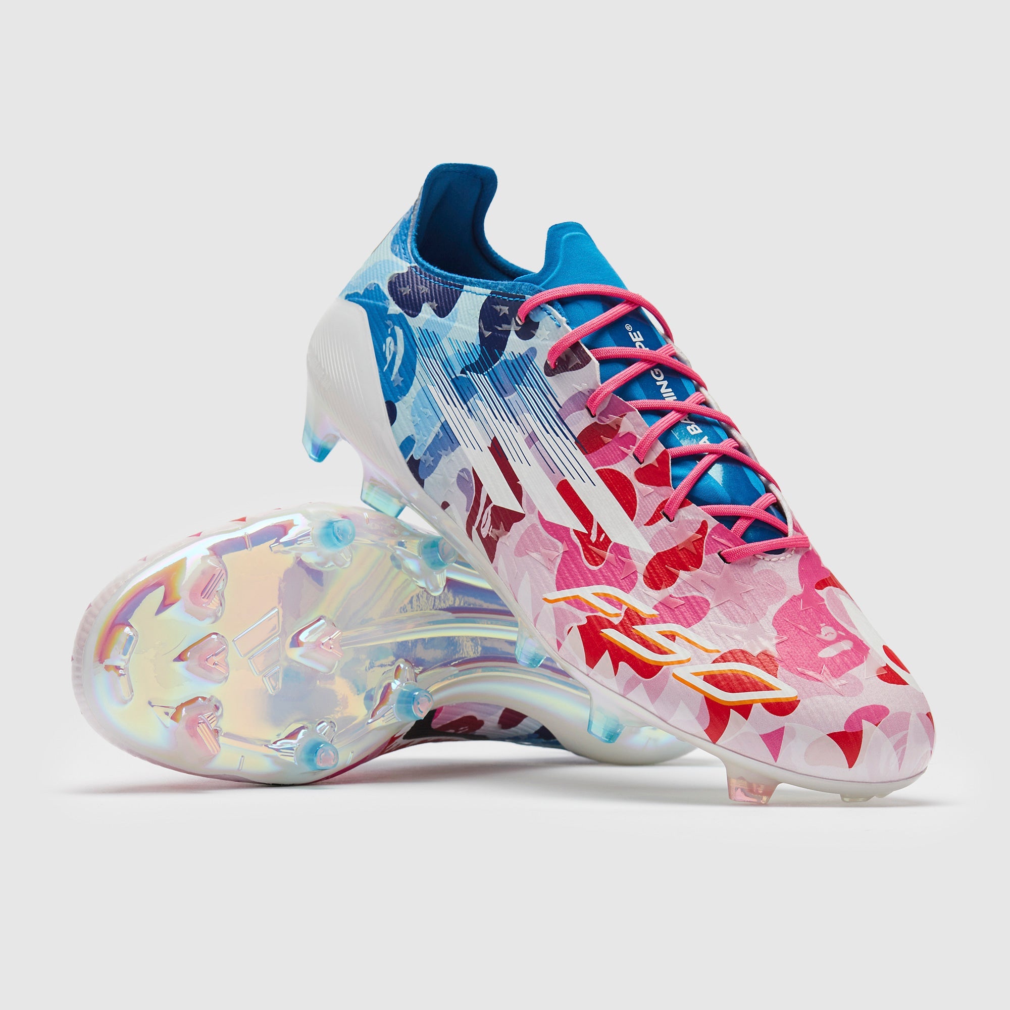 Adidas F50 Elite x BAPE FG Football Boots Clear Pink/Ftwr White/Icey Blue