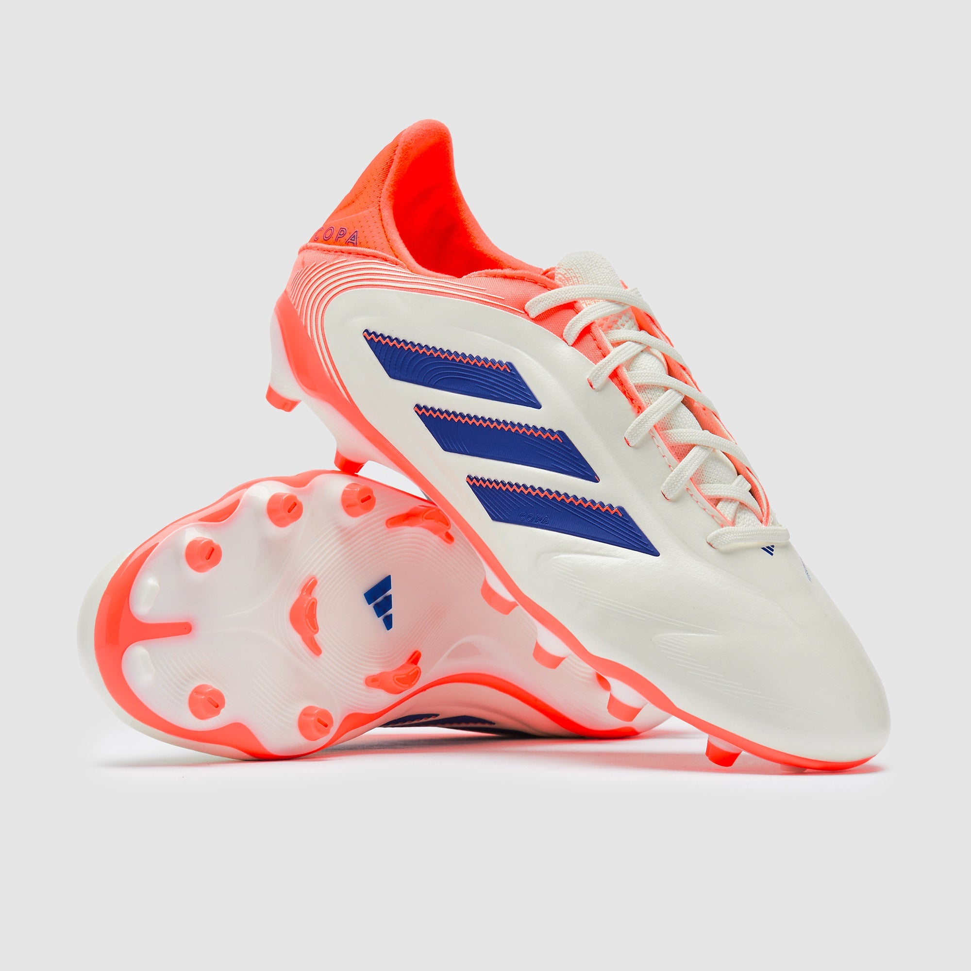 Adidas Kids Copa Pure III Elite FG/MG Football Boots Off White/Lucid Blue/Signal Coral