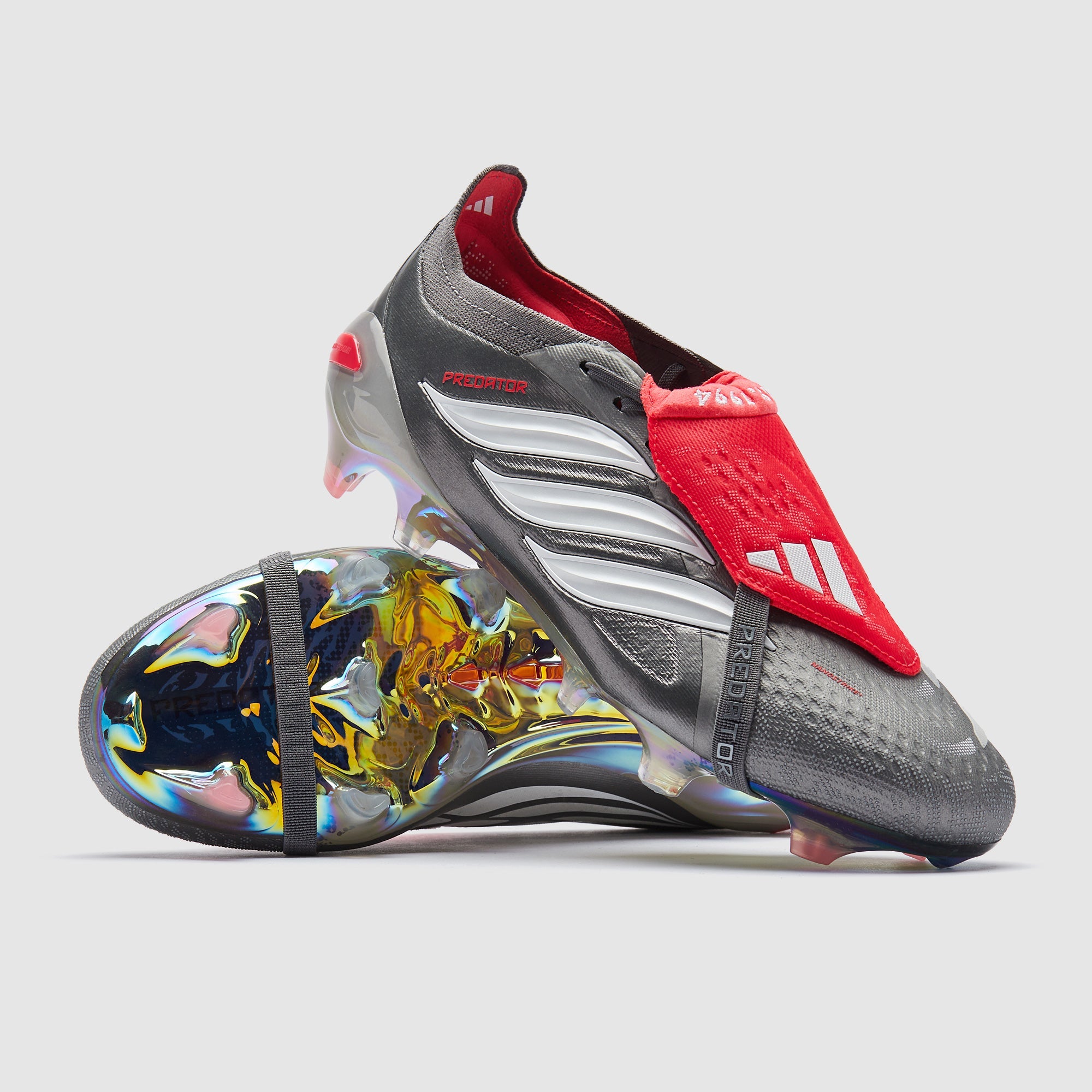 Adidas Predator Elite Tongue FG Football Boots Iron Met./Ftwr White/Lucid Red