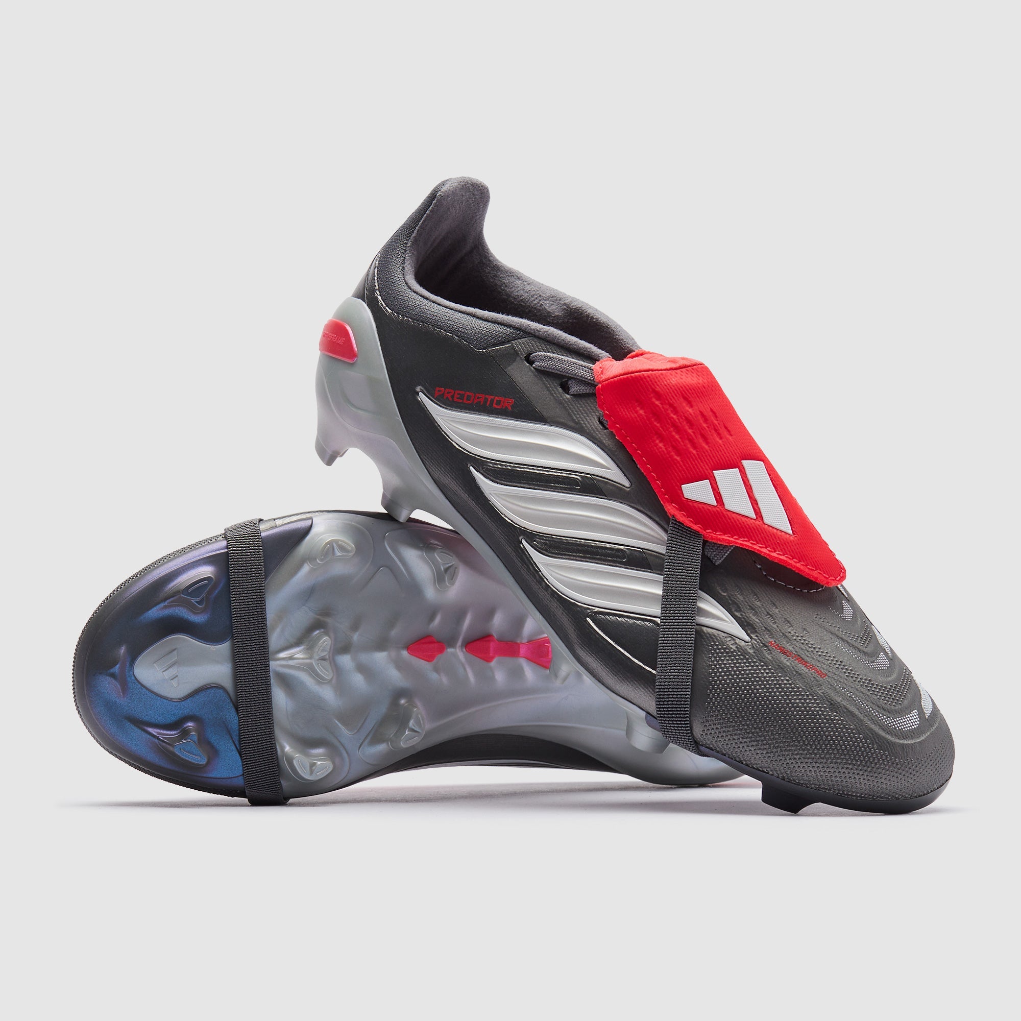 adidas Kids Predator Elite Tongue FG Football Boots Iron Met./Zero Met./Lucid Red