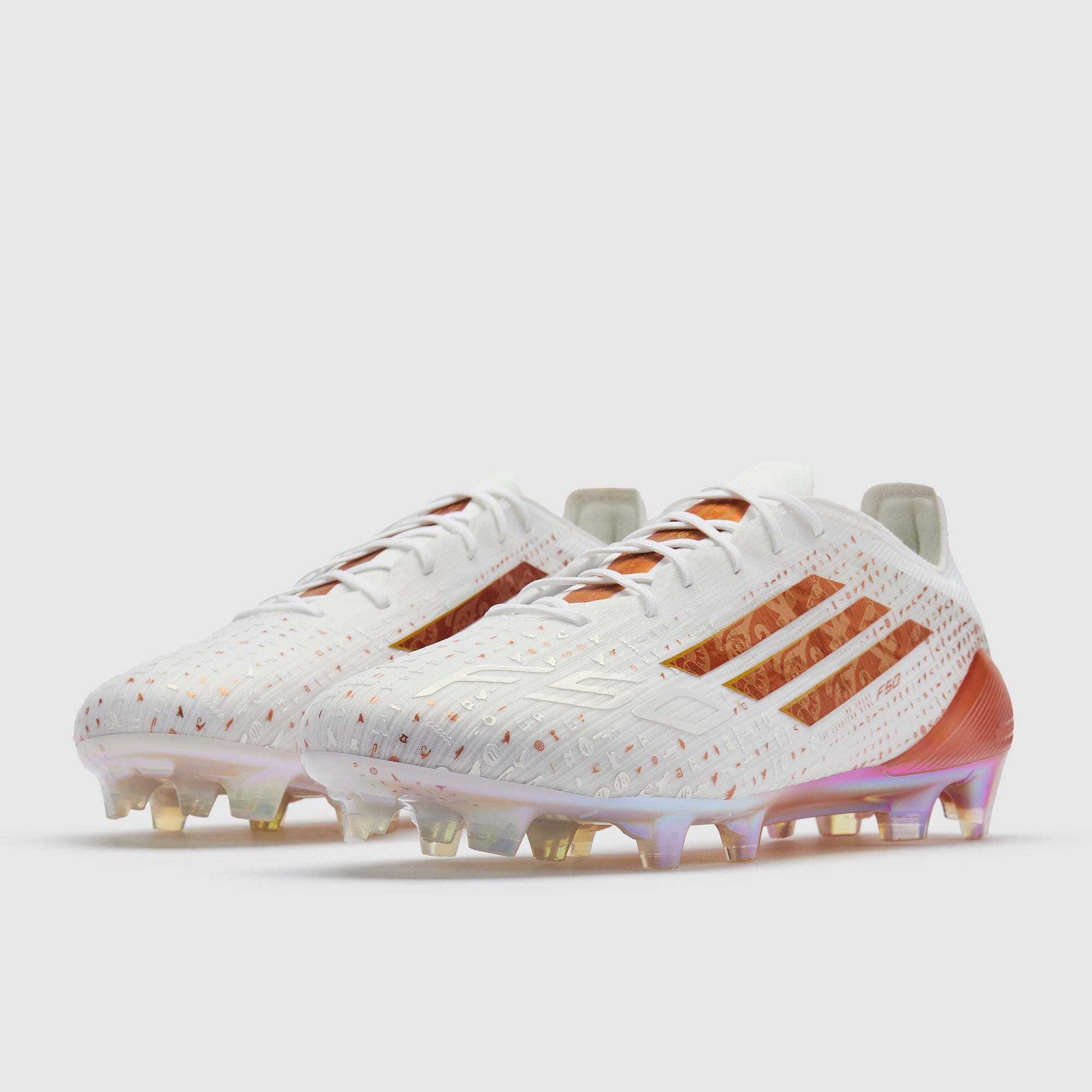 Adidas F50 Elite X Salah FG Football Boots Ftwr White/Golden Beige/Thermal Gold Met