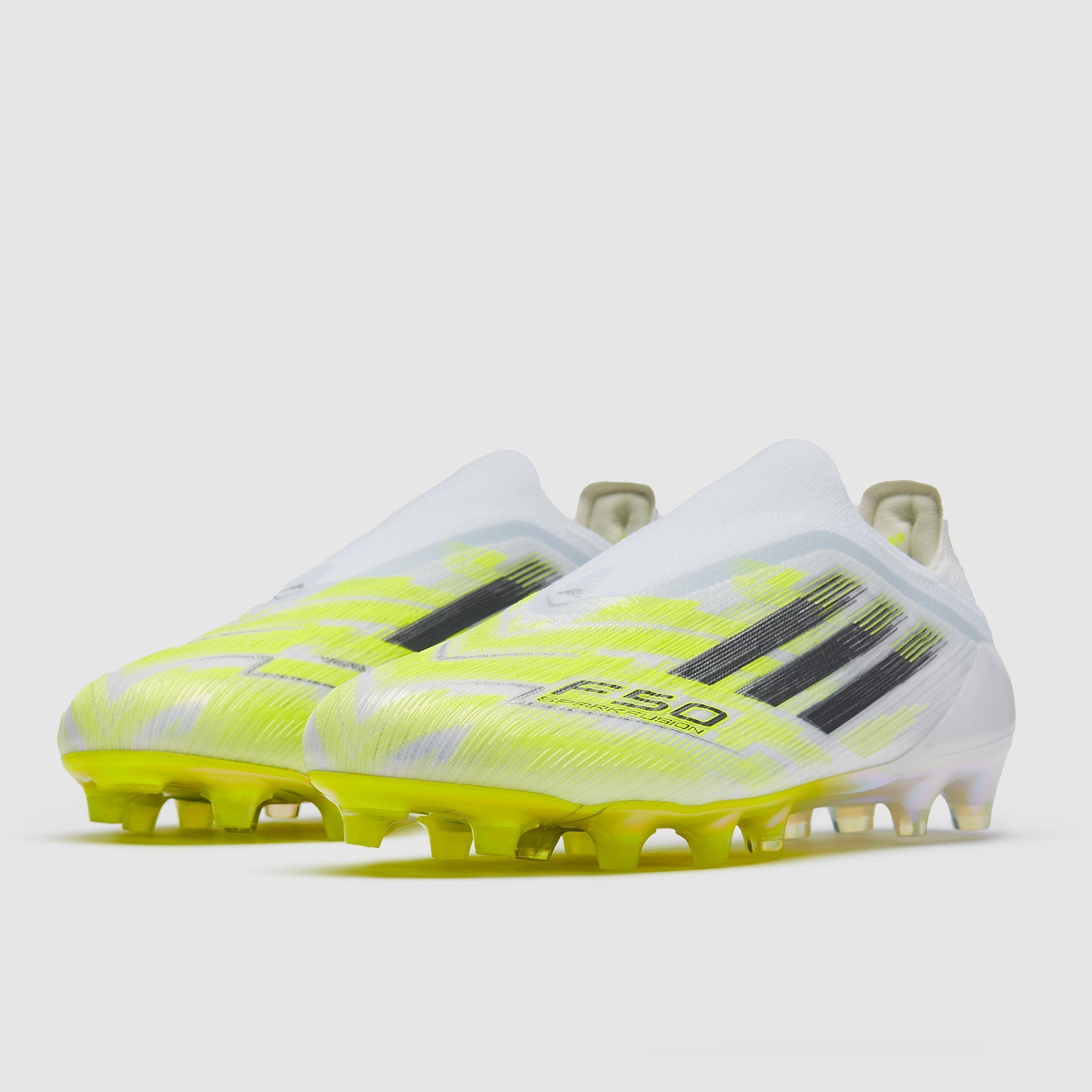 Adidas F50 Sparkfusion Elite Laceless FG/AG Football Boots Ftwr White/Iron Met./Hi-Res Yellow