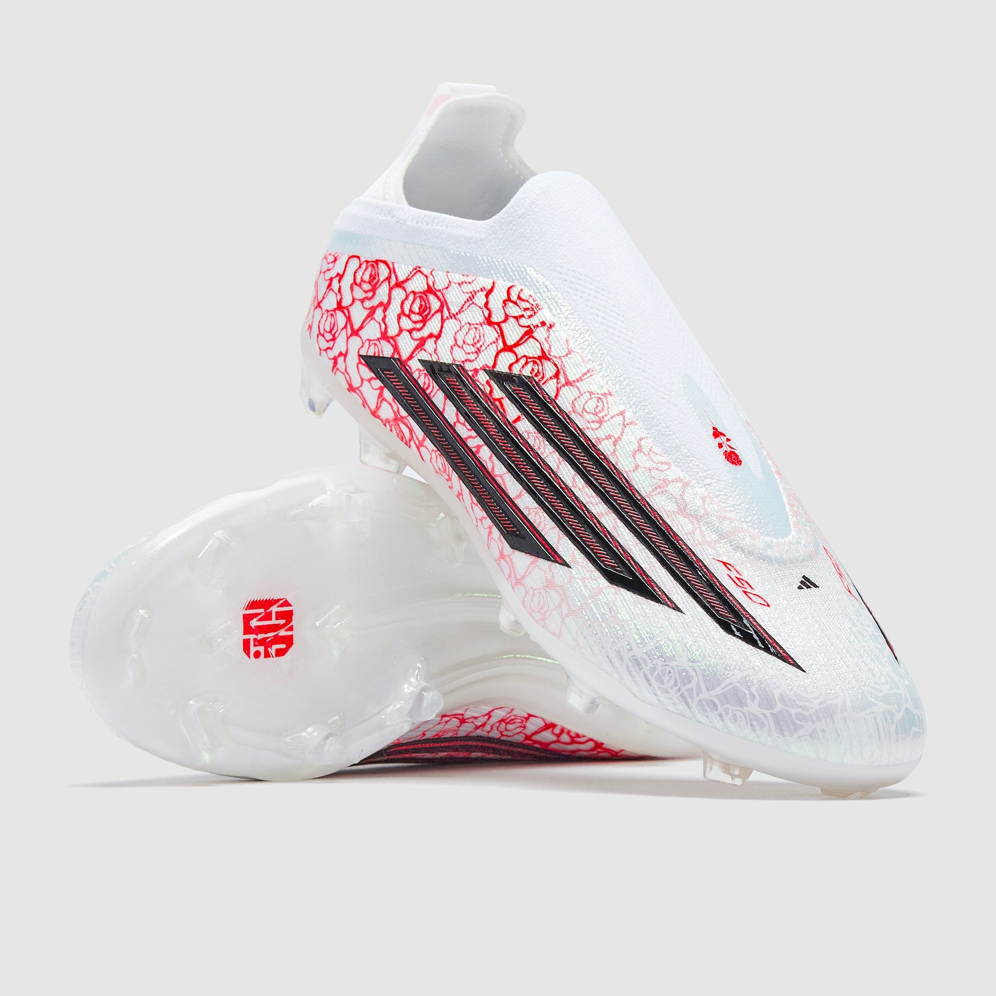 adidas Kids F50 Elite Laceless x Lamine Yamal FG Football Boots Ftwr White/Core Black/Lucid Red