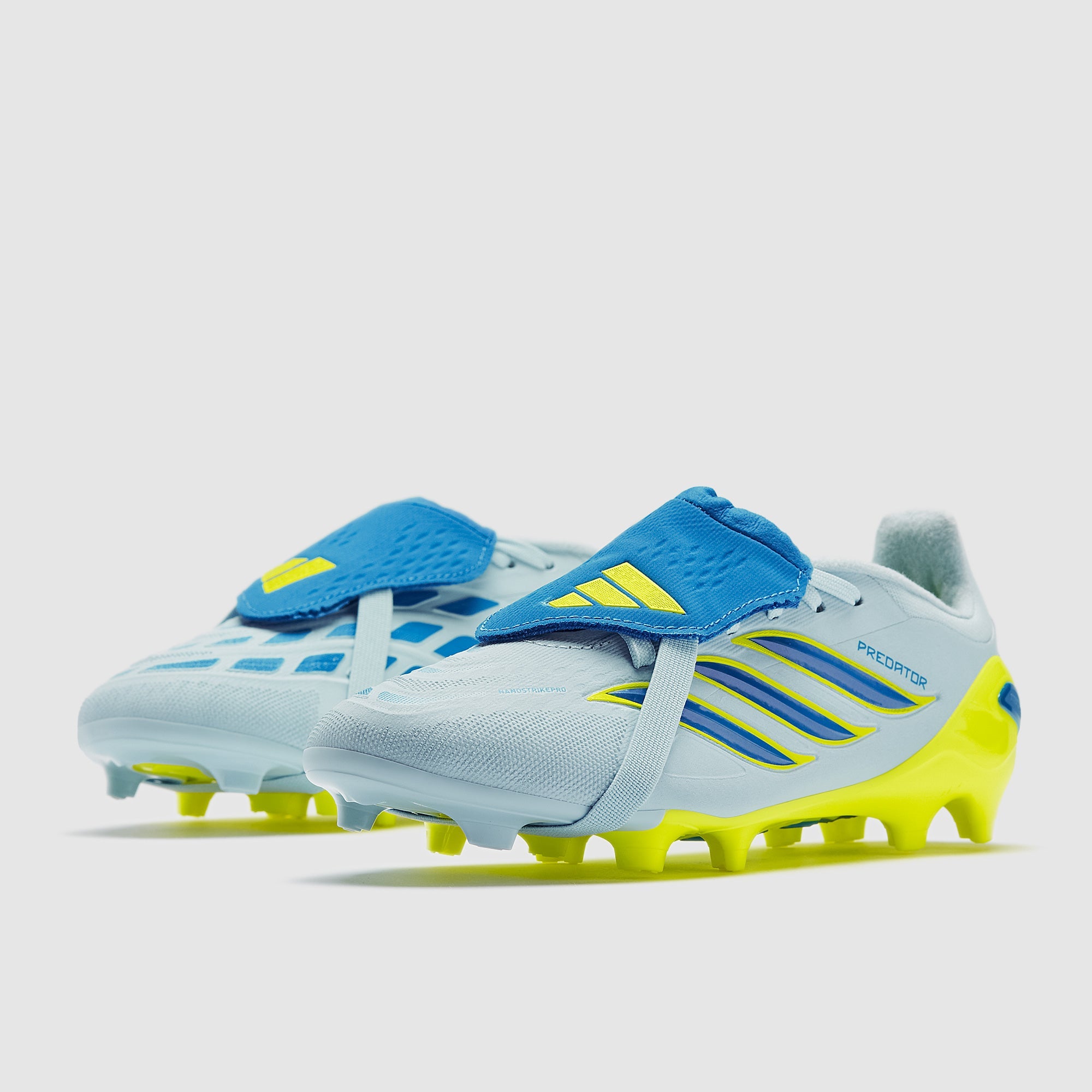 Adidas Kids Predator Elite Tongue FG Football Boots Crystal Sky/Ray Blue/Team Solar Yellow
