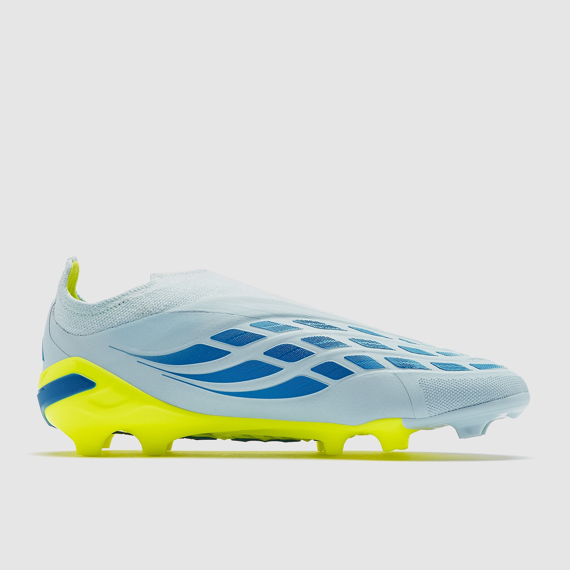 Adidas Kids Predator Elite Laceless FG Football Boots Crystal Sky/Ray Blue/Team Solar Yellow