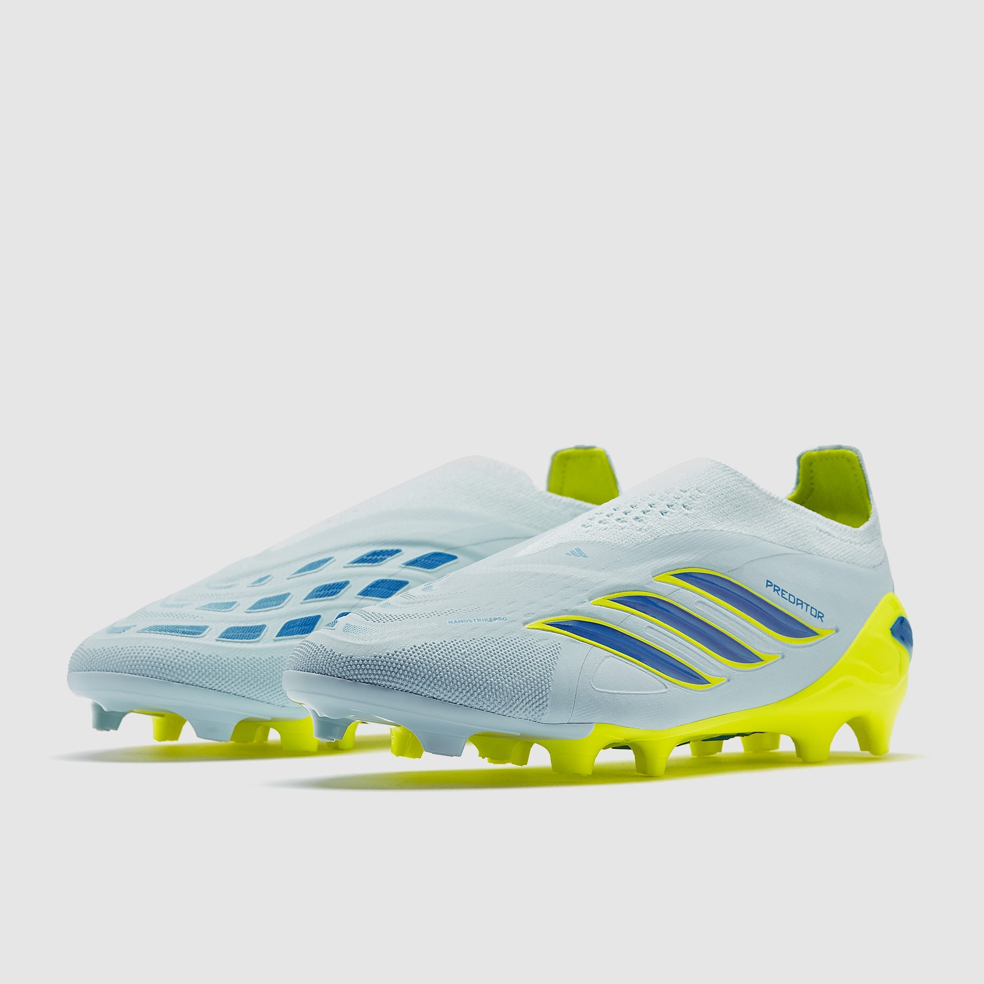Adidas Kids Predator Elite Laceless FG Football Boots Crystal Sky/Ray Blue/Team Solar Yellow