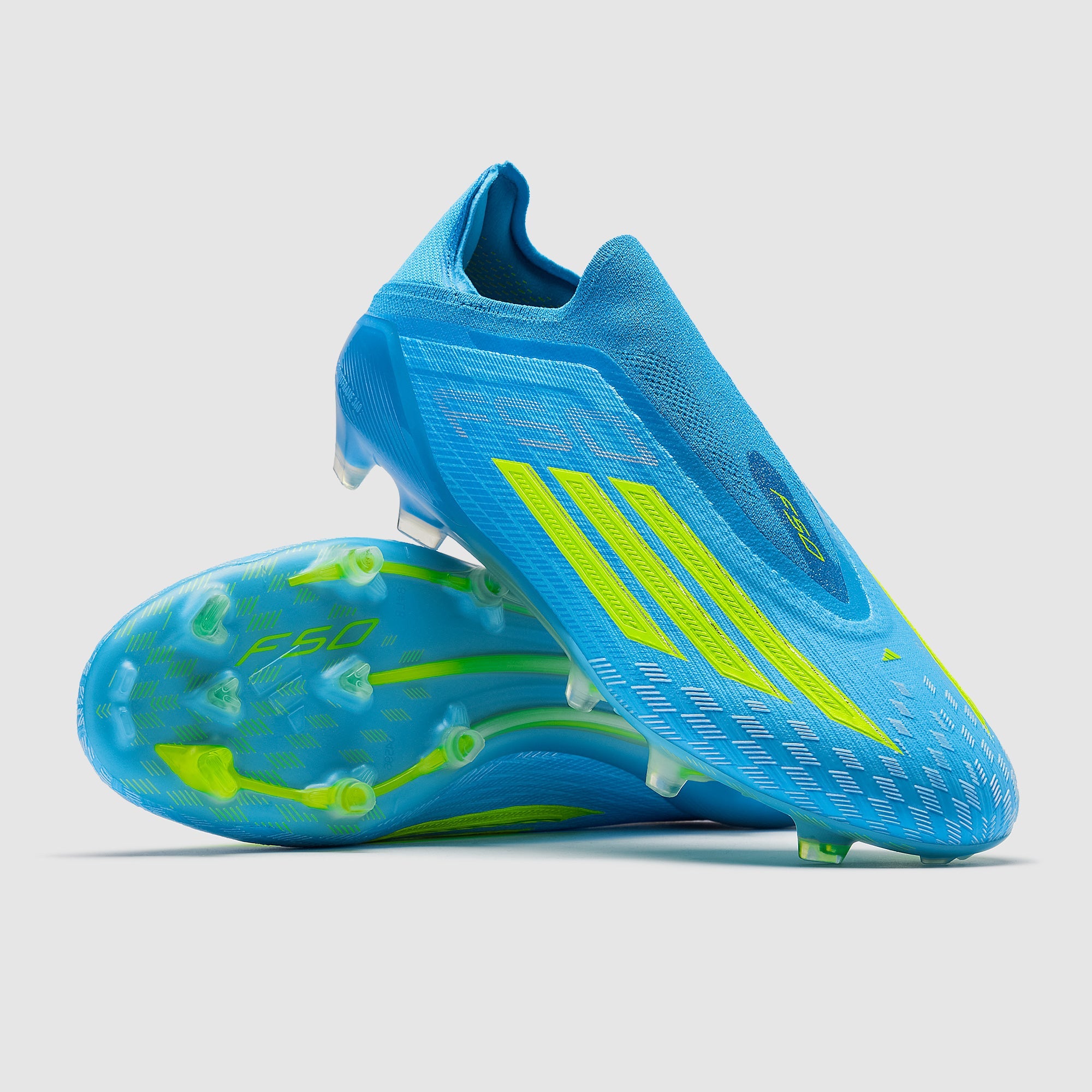Adidas F50 Elite Laceless FG Football Boots Lucid Ray Blue/Team Solar Yellow/Lucid Aquamarine