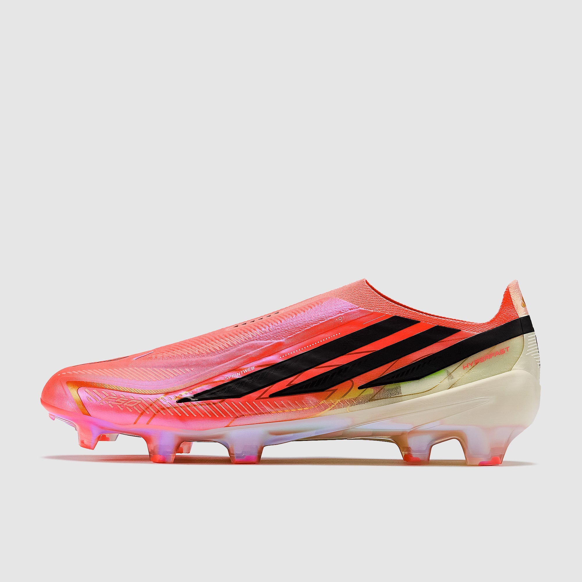 Adidas F50 Hyperfast Elite Laceless FG Football Boots Solar Turbo/Core Black/Gold Met