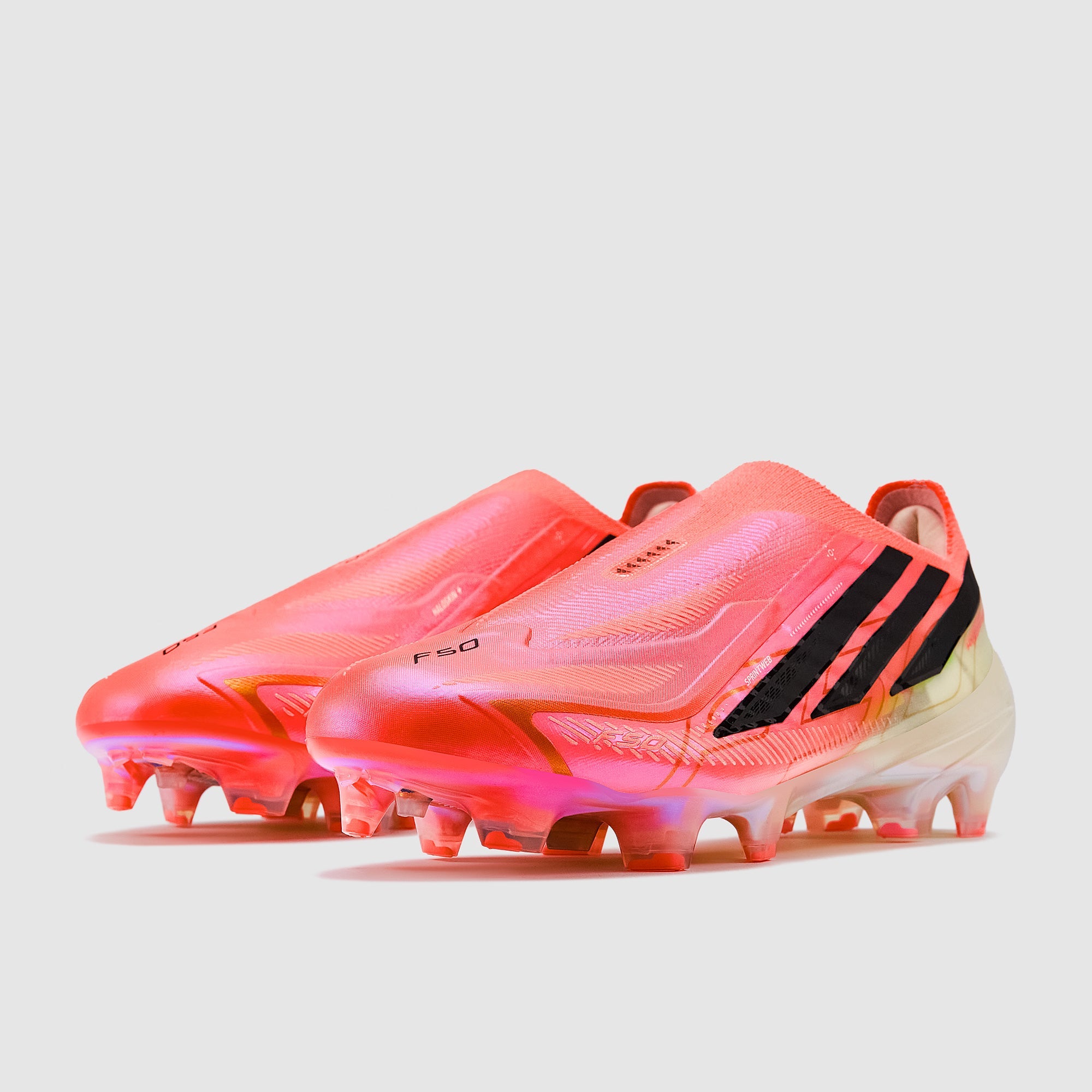 Adidas F50 Hyperfast Elite Laceless FG Football Boots Solar Turbo/Core Black/Gold Met
