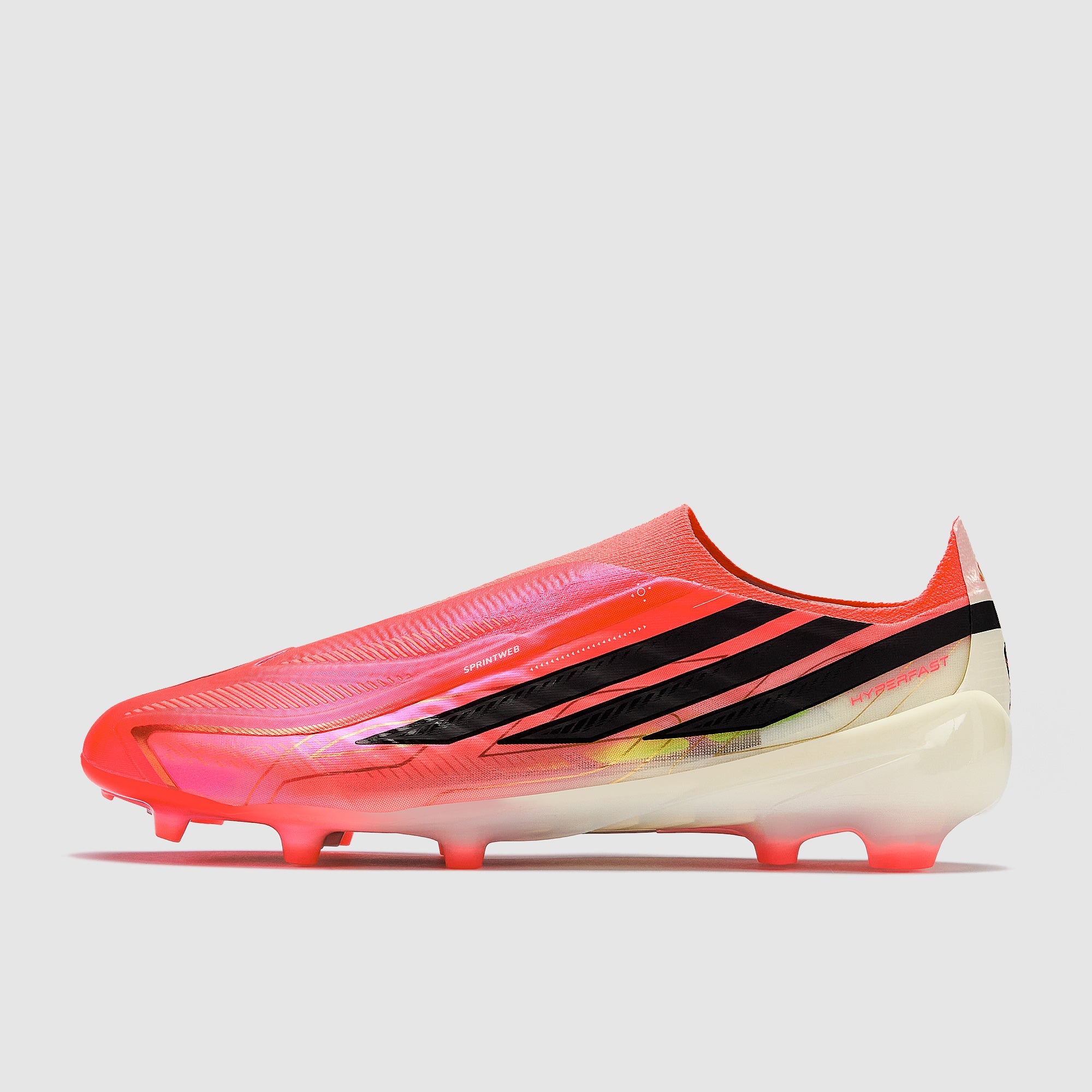 Adidas Kids F50 Hyperfast Elite Laceless FG Football Boots Solar Turbo/Core Black/Gold Met
