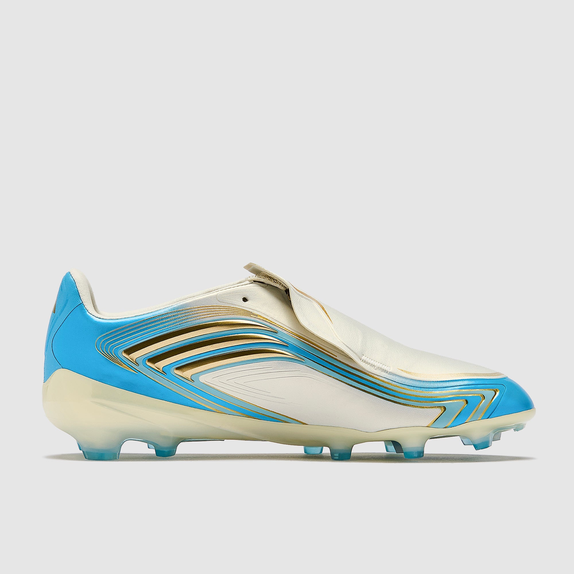 Adidas Kids F50 Elite X Messi FG Football Boots Ivory/Semi Blue Burst/Icey Blue
