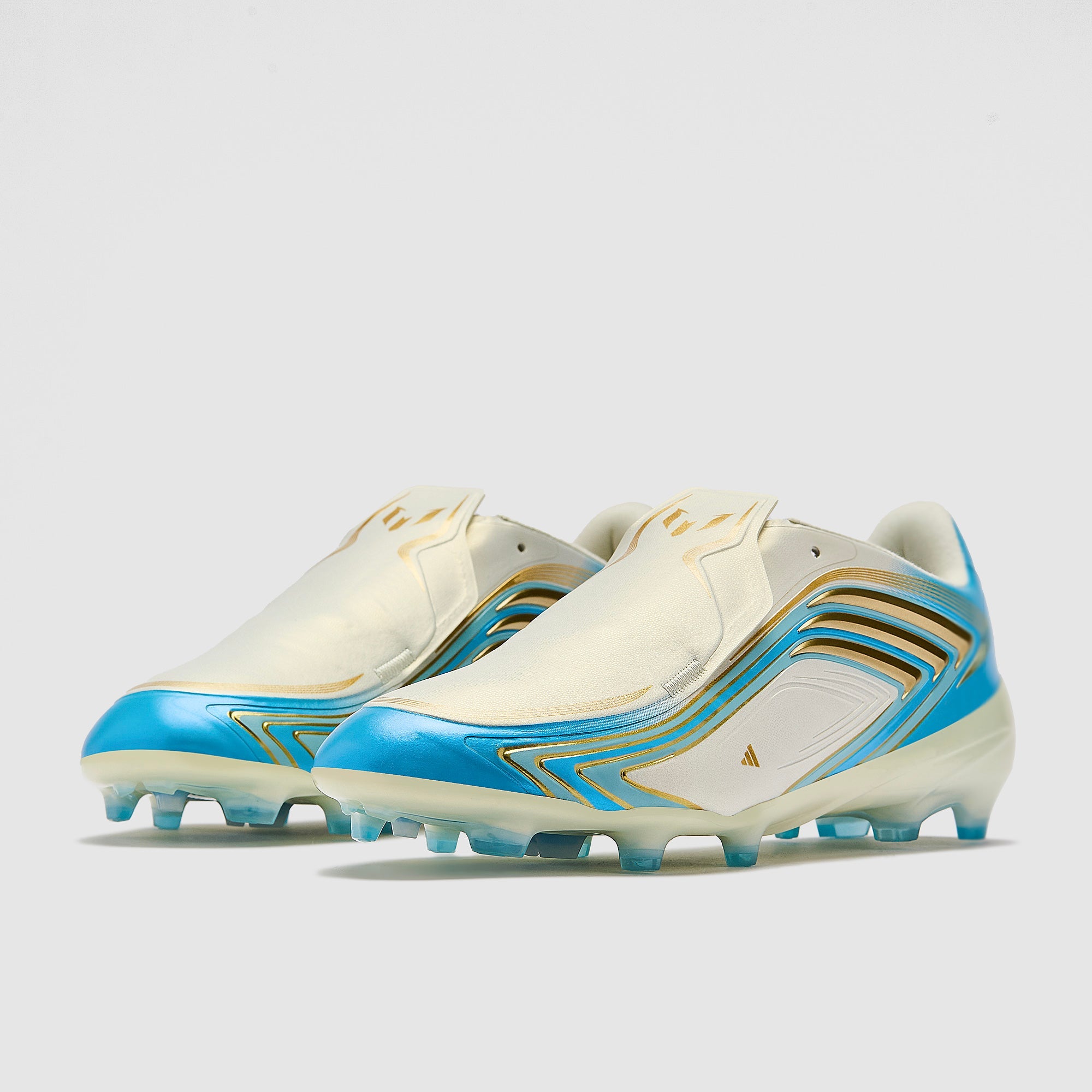Adidas Kids F50 Elite X Messi FG Football Boots Ivory/Semi Blue Burst/Icey Blue