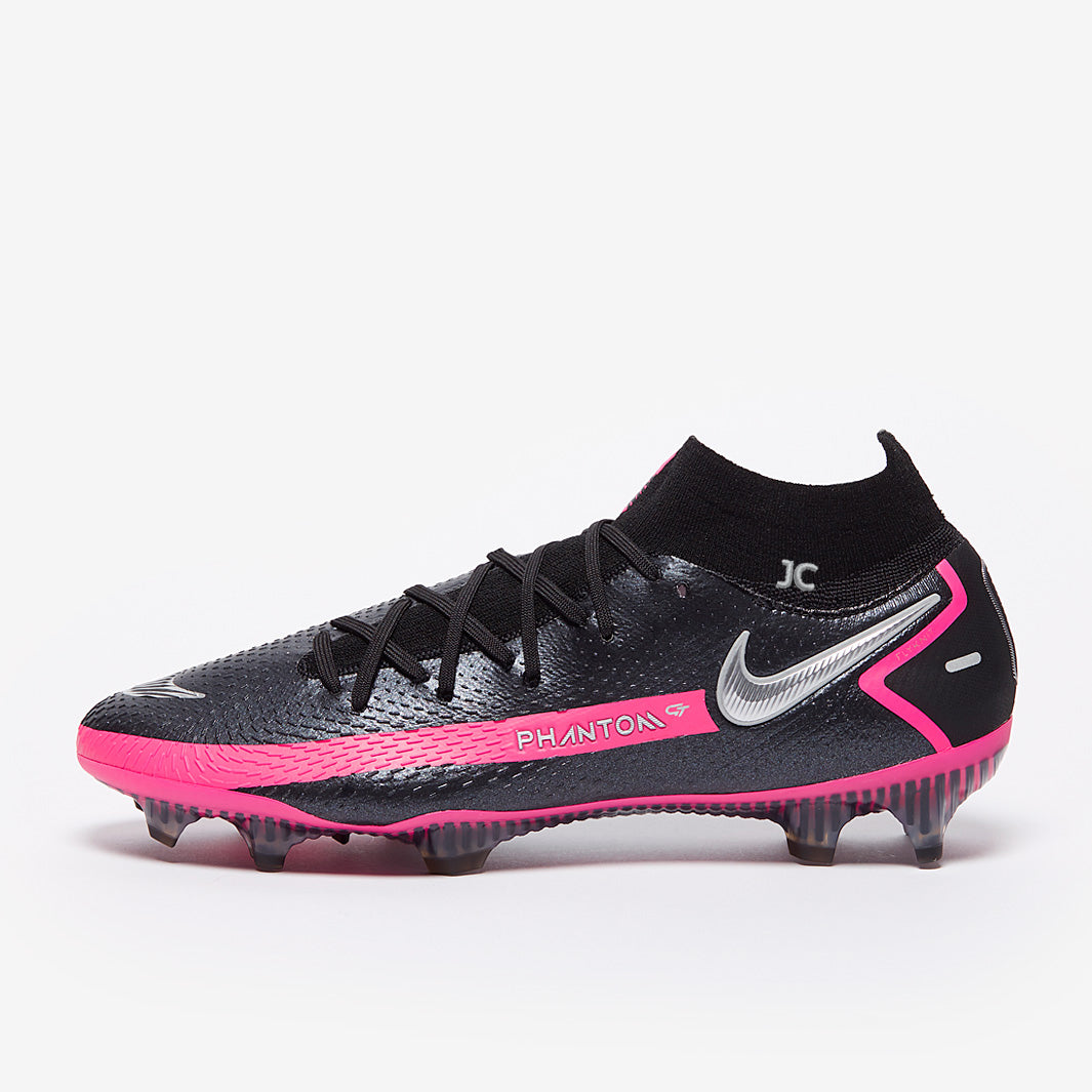 Nike Phantom GT Elite DF FG Chuteira Campo Preta e Prateada