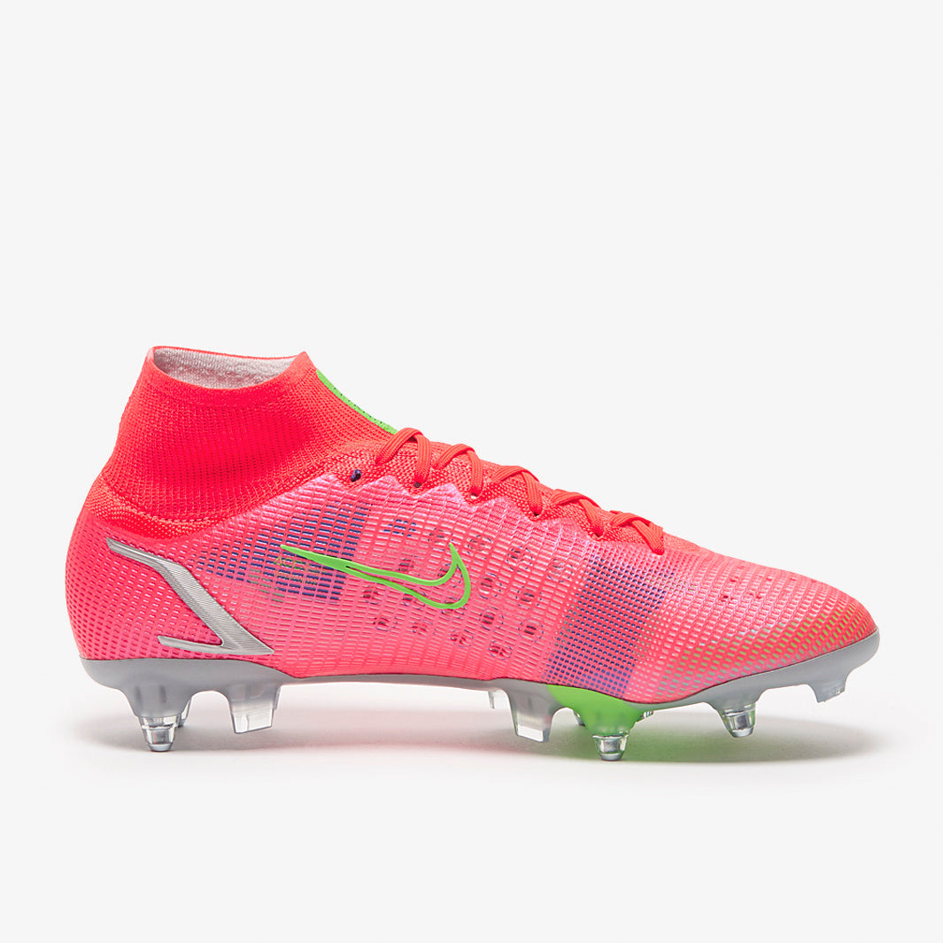 Nike Mercurial Superfly VIII Elite SG-PRO Anti-Clog Football Boots Bright Crimson/Metallic Silver