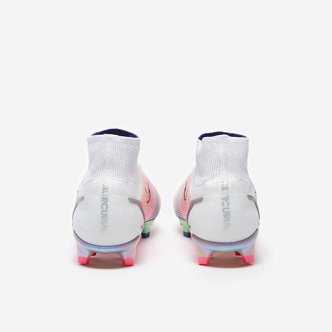 Nike Mercurial Superfly Dragonfly 8 Elite FG Football Boots White/Metallic Silver/Dark Raisin