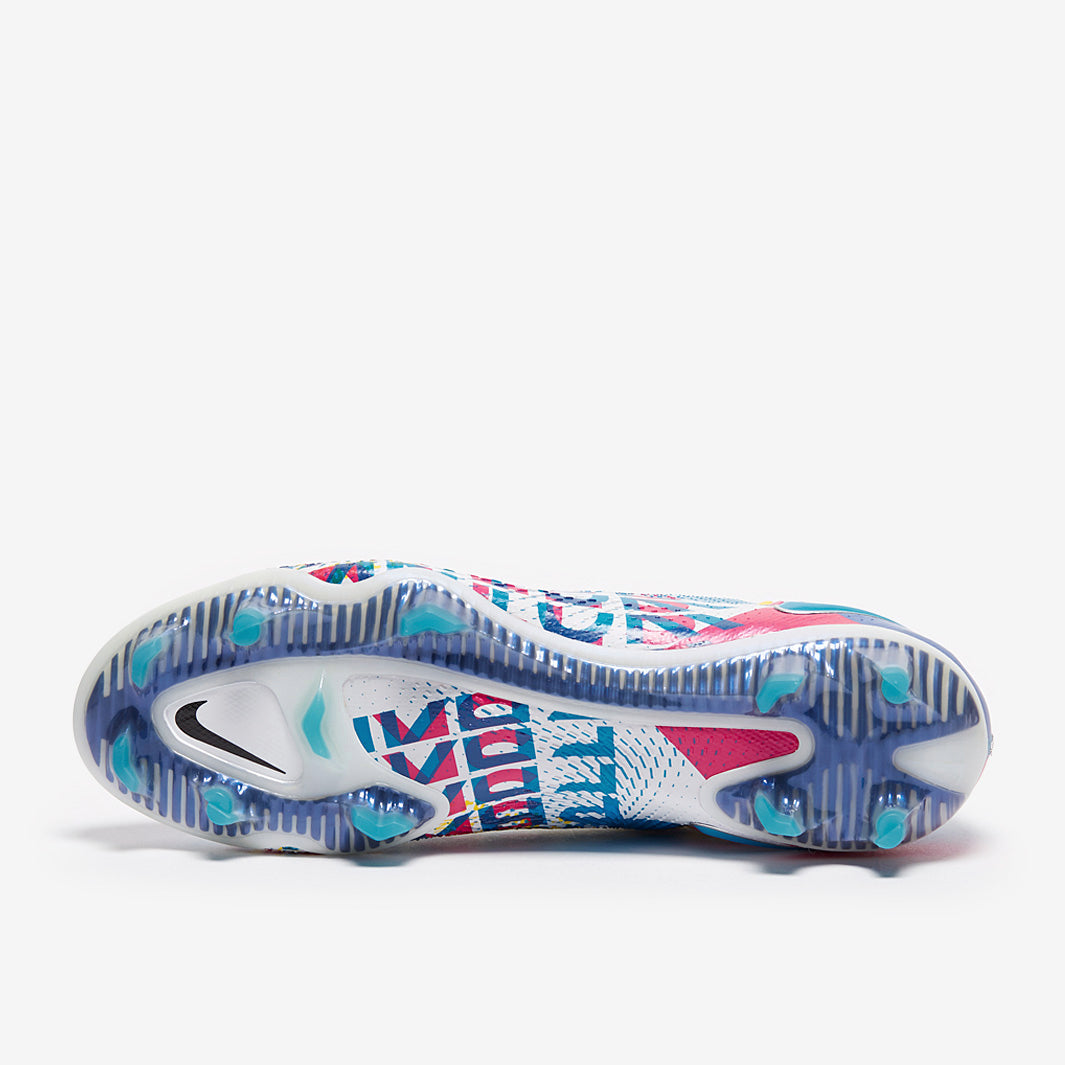 Nike Phantom GT Elite 3D FG Football Boots White/Chlorine Blue/Pink Blast/Opti Yellow