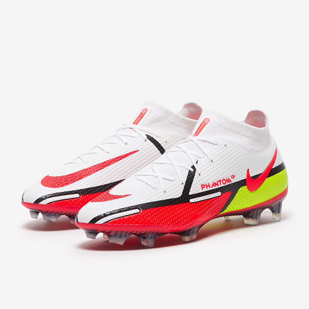 Nike Phantom GT II Elite FG Football Boots White/Bright Crimson/Volt