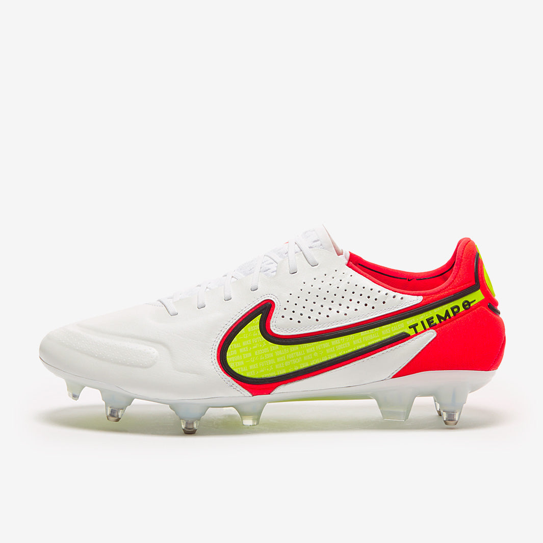 Nike Tiempo Legend IX Elite SG-Pro AC Football Boots White/Volt/Bright Crimson