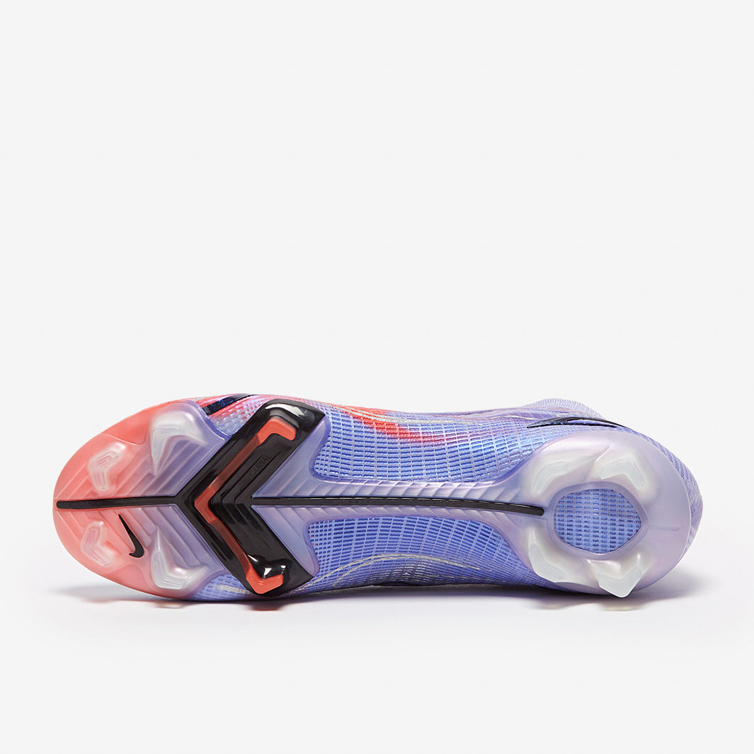 Nike Mercurial Superfly VIII Elite Mbappe FG Chuteira Campo Lilás/Prata