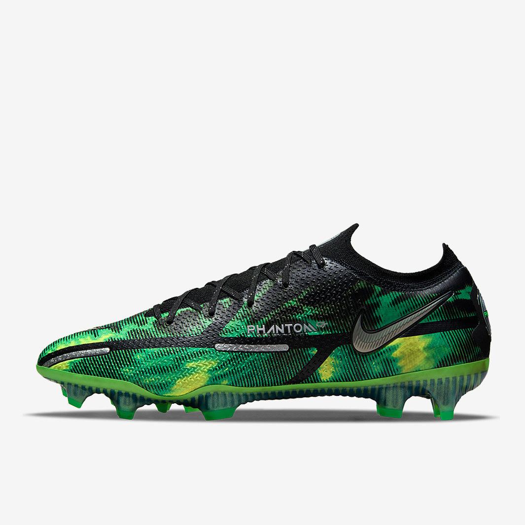 Nike Phantom GT II Elite FG Football Boots Black/Metallic Platinum/Green Strike