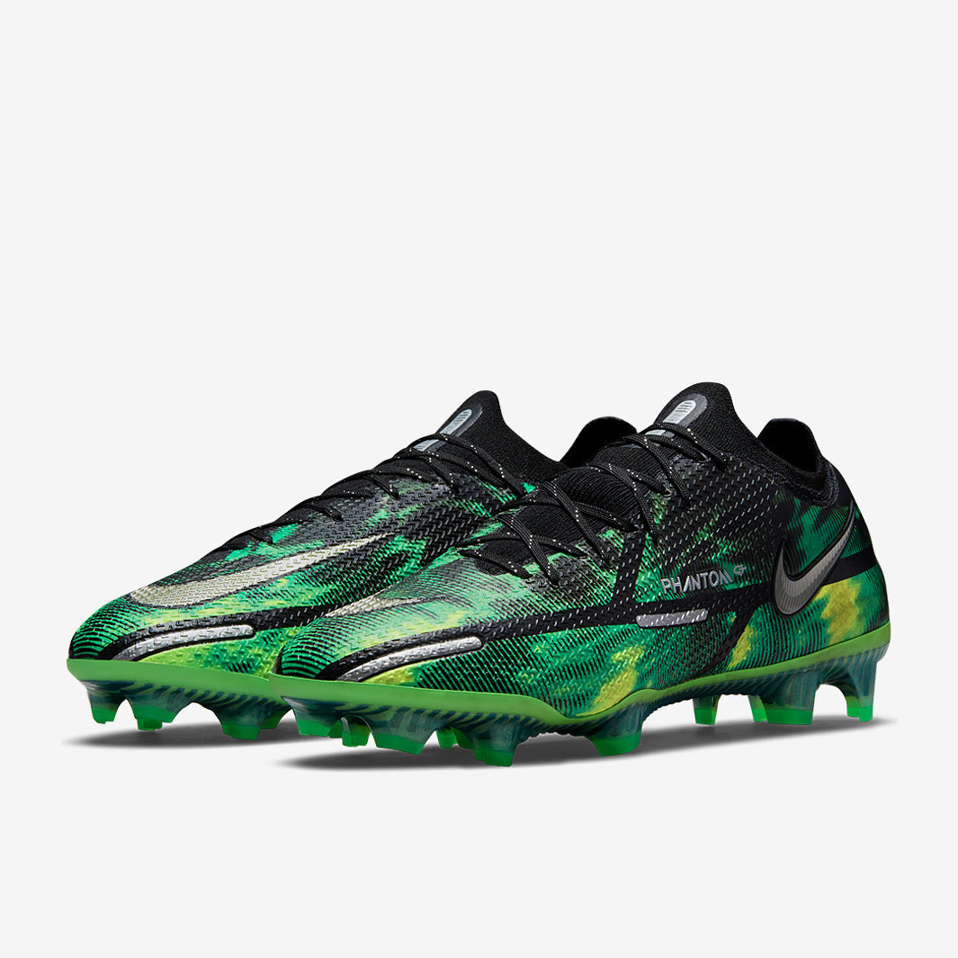 Nike Phantom GT II Elite FG Football Boots Black/Metallic Platinum/Green Strike